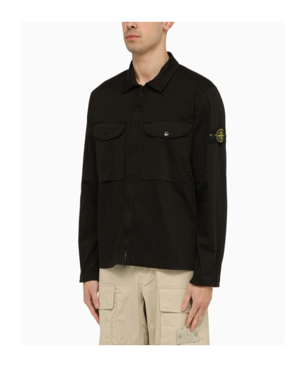 Stone Island Compass-badge Gabardine Jacket In Black