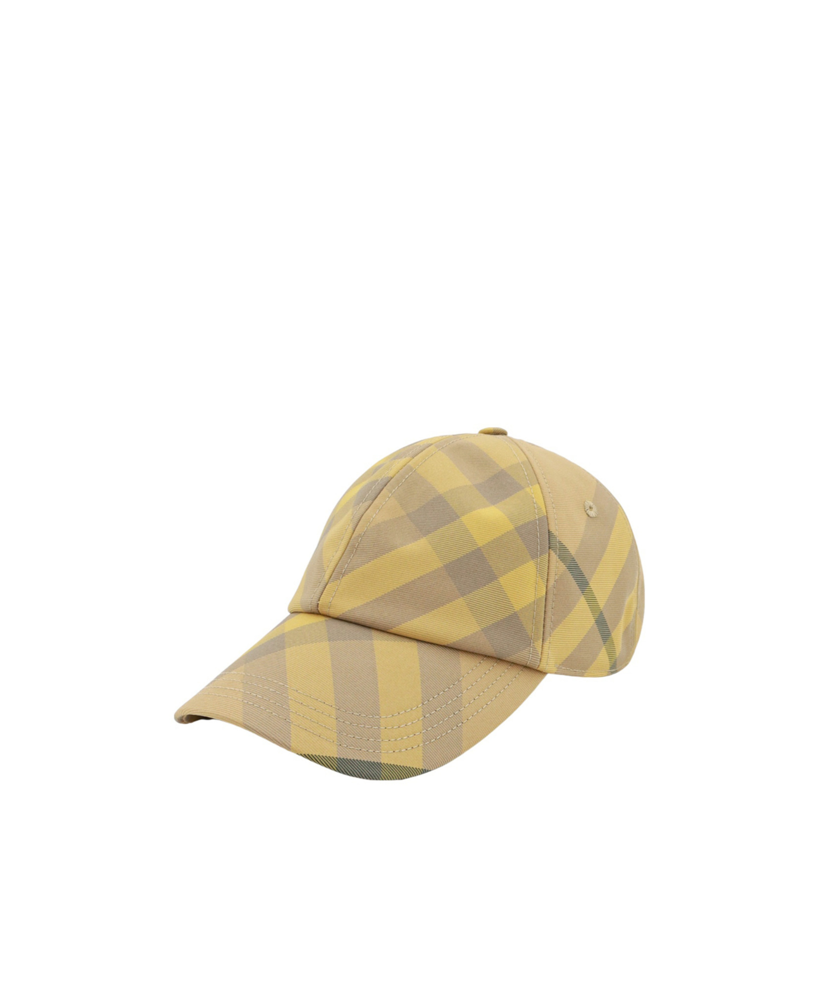 Burberry Womens Cedar Washed-check Woven Cap In Nude