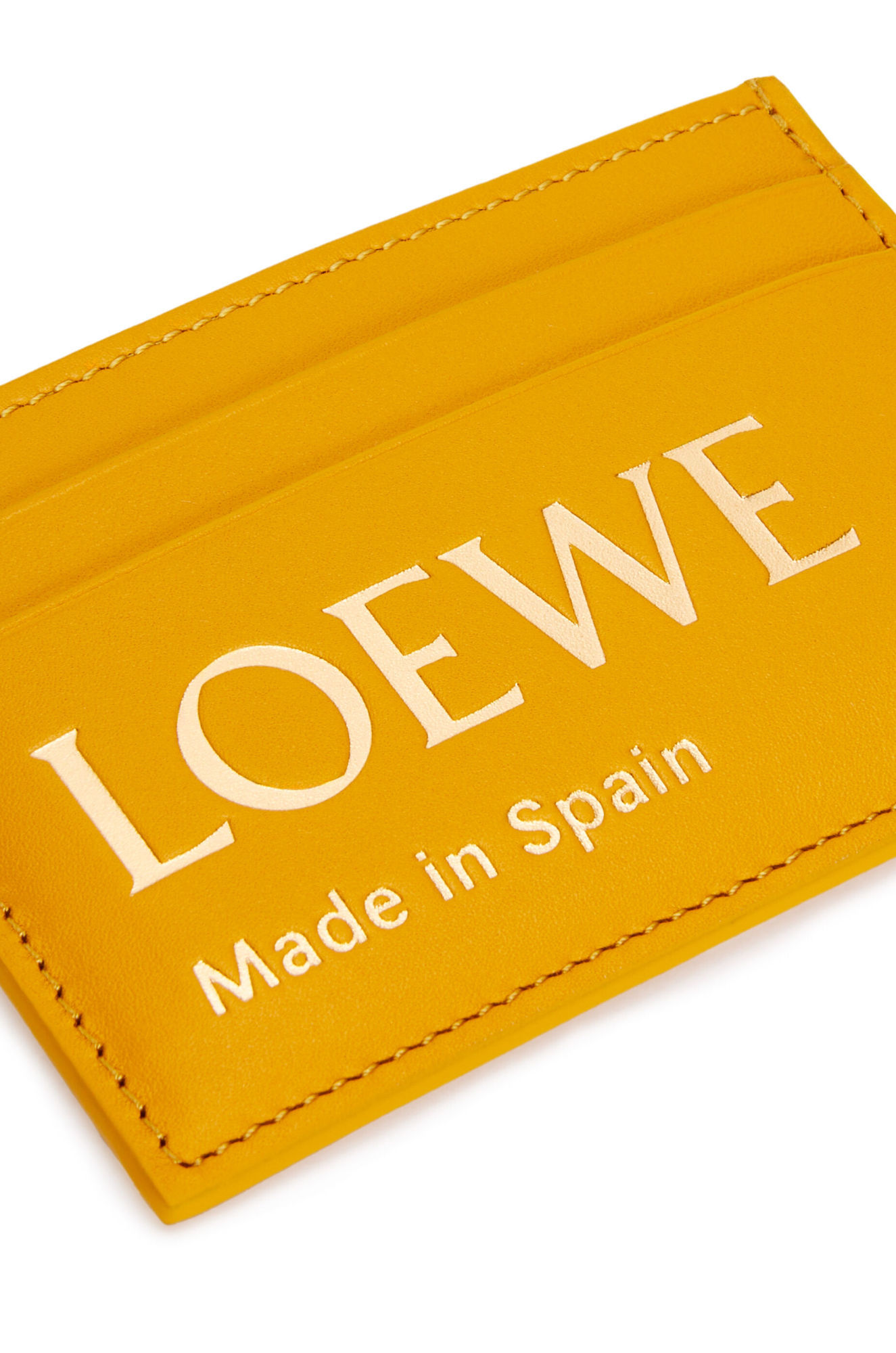Loewe Embossed Flat Card Bag In Yellow
