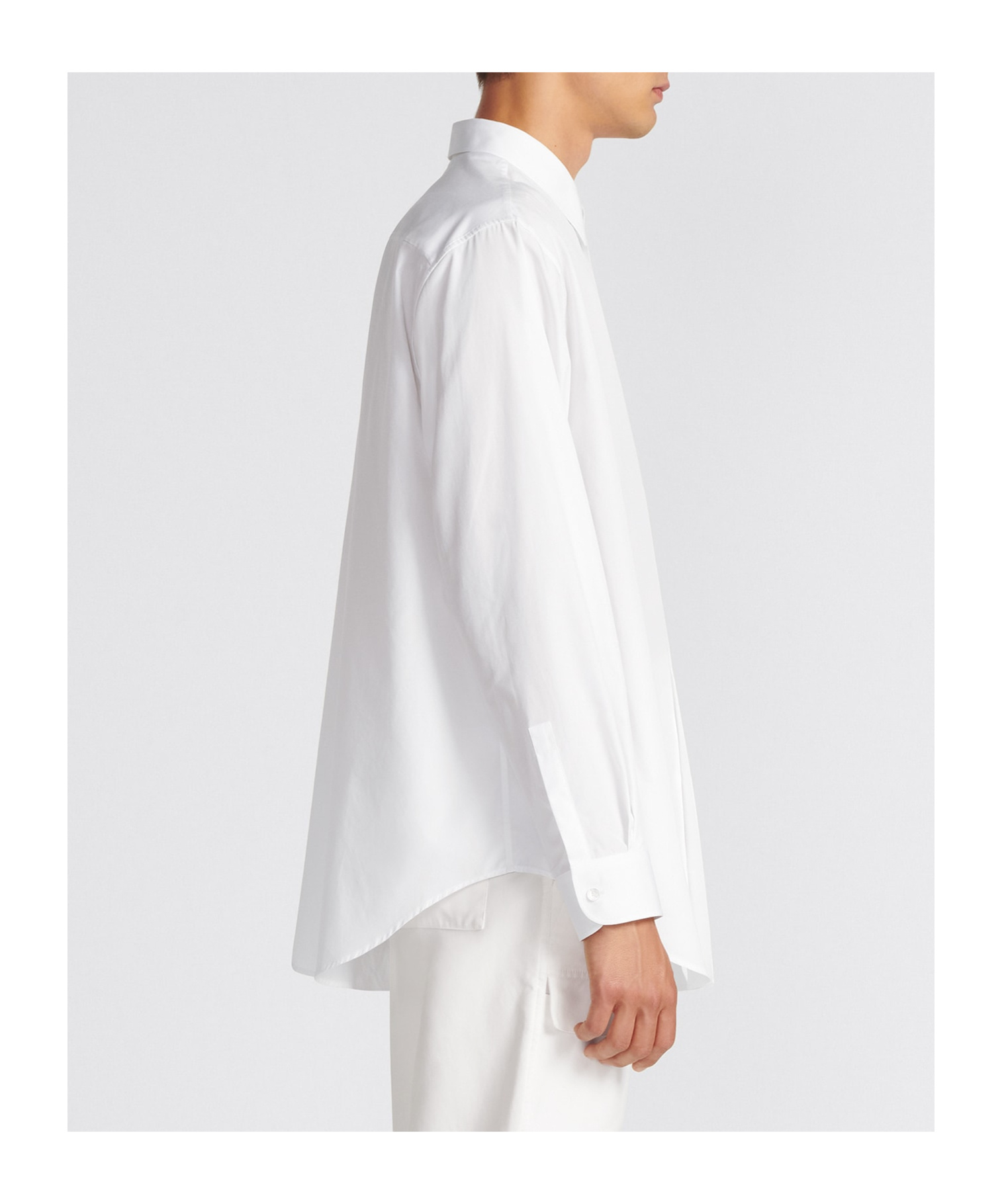 Dior Lapel Long-sleeved Shirt In White