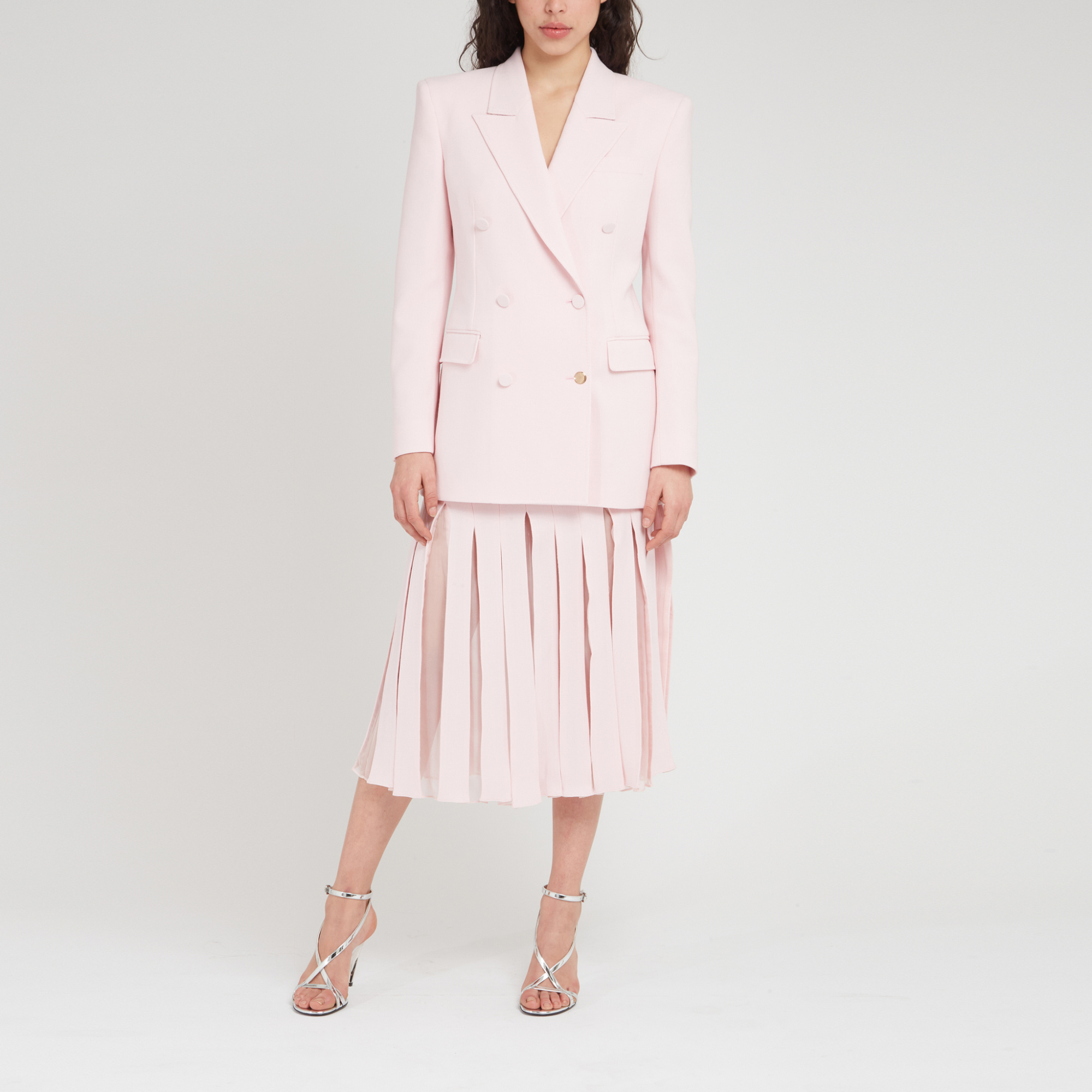 Shop Gabriela Hearst Long Sleeved Suit Jacket In Pink