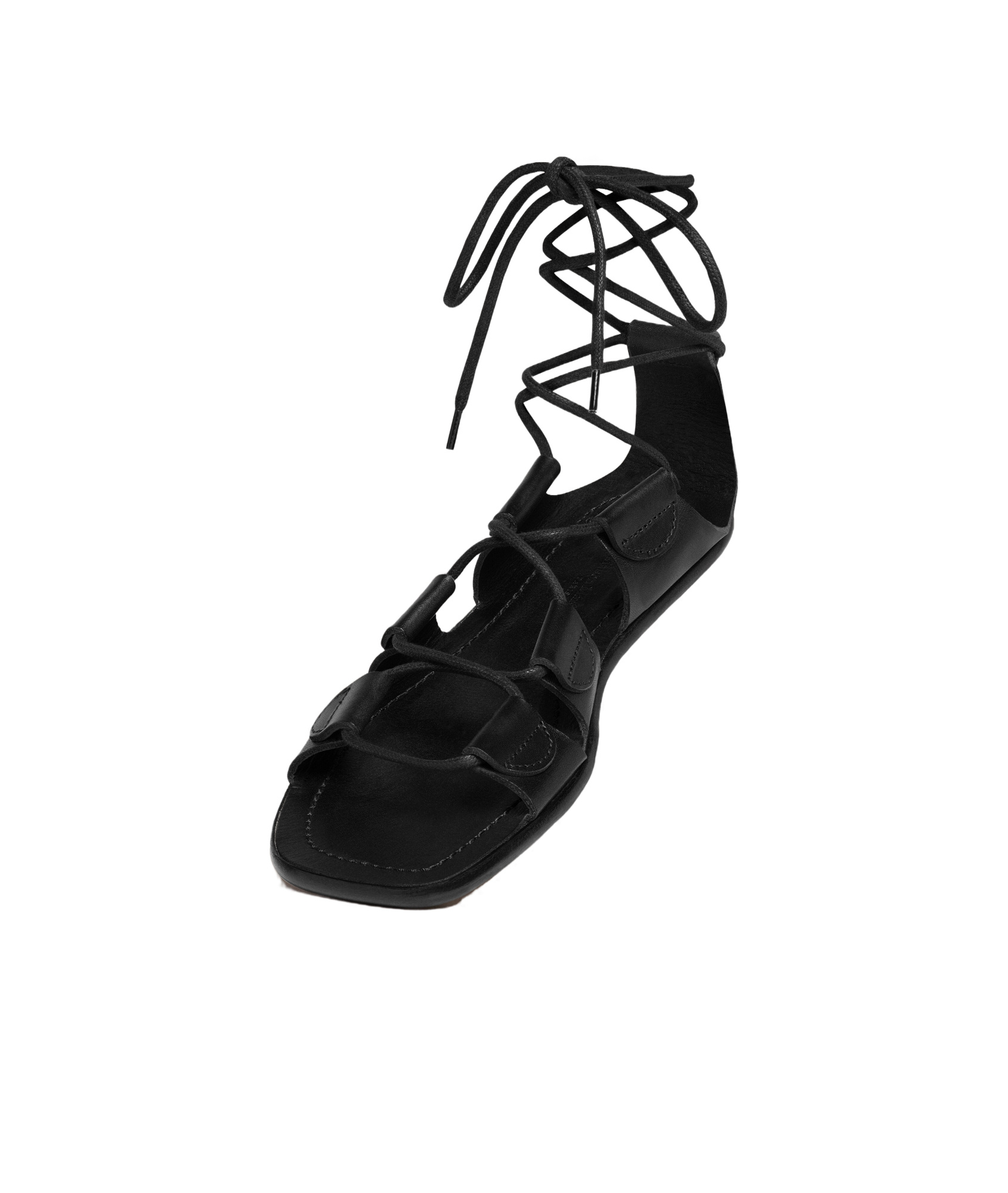 Maison Margiela Laced Leather Sandals In Black