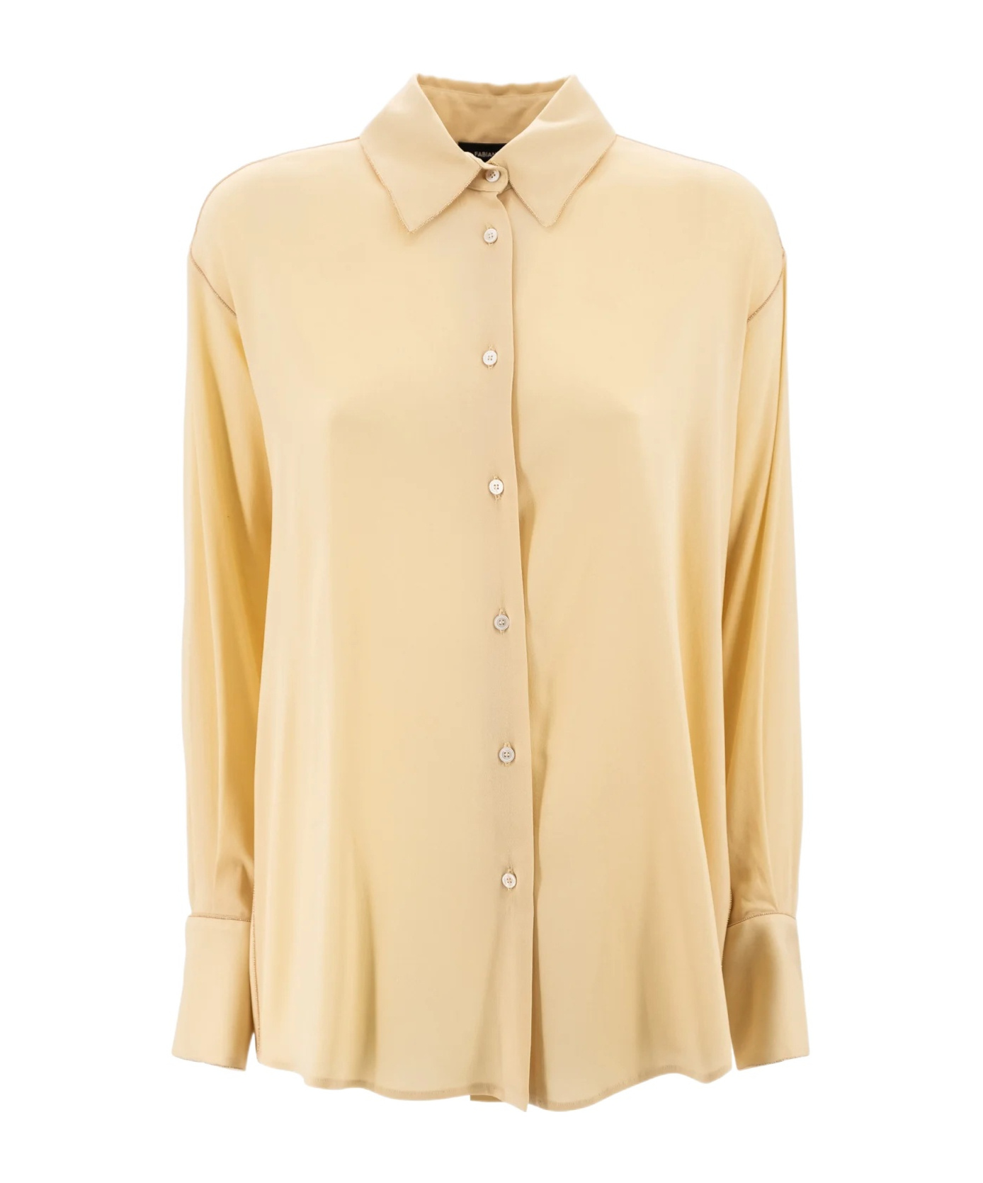 Fabiana Filippi Button-up Crepe Shirt In Nude