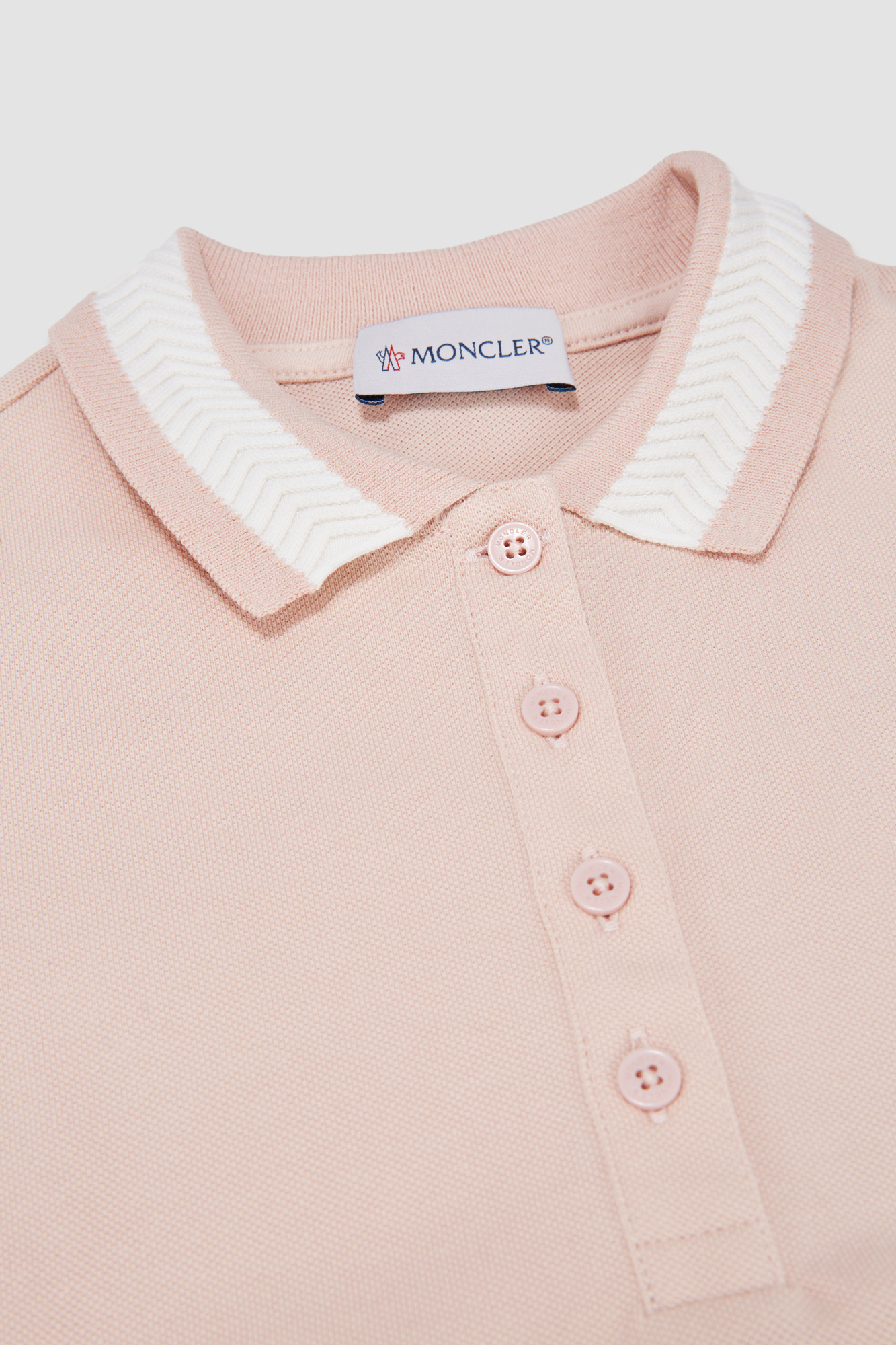 Moncler Cotton Polo Shirt Dress In Pink