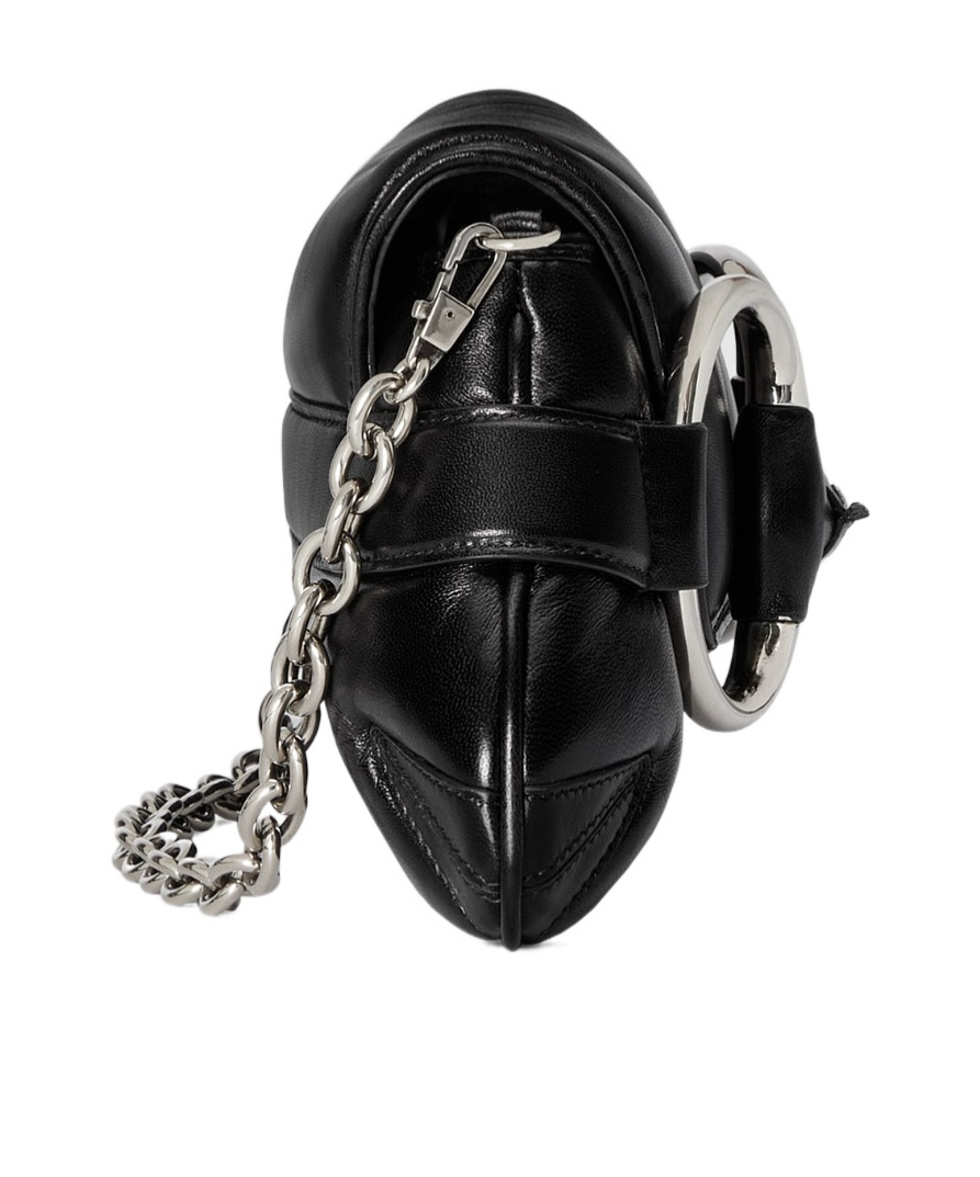 Gucci Medium Horsebit Chain Quilted Bag In Black