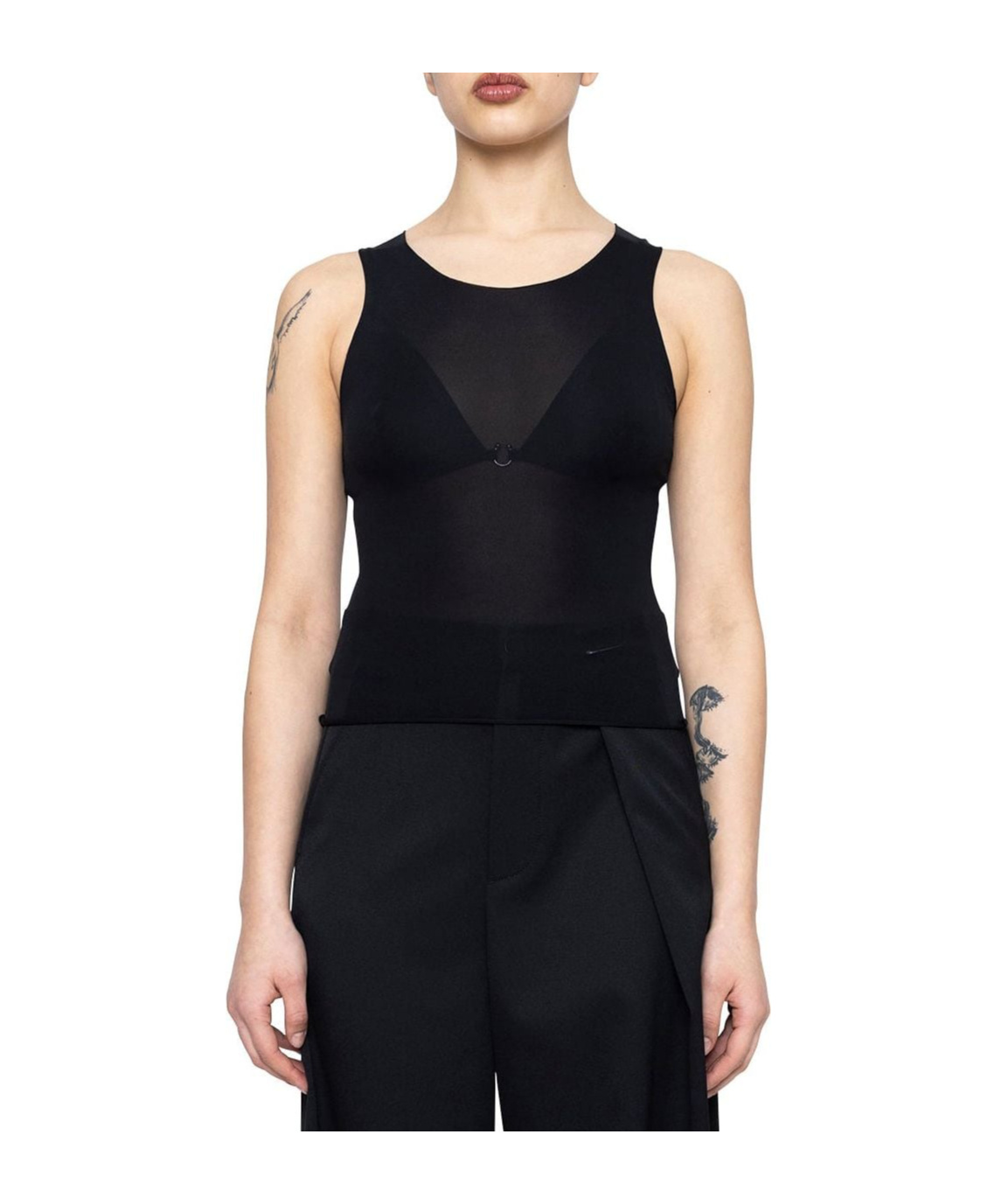 Mm6 Maison Margiela Numbers-motif Tank Top In Black
