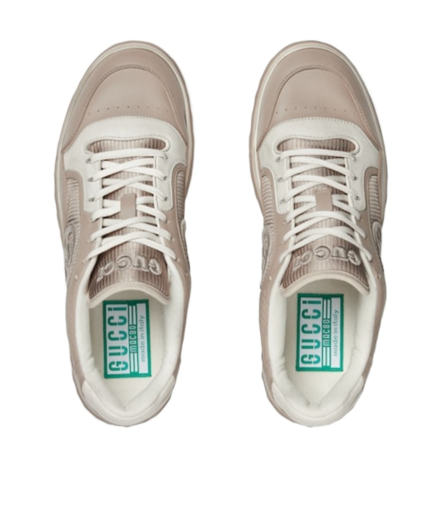 Gucci Mac80 Low-top Sneakers - Men's - Fabric/rubber/calf Leather In Gray