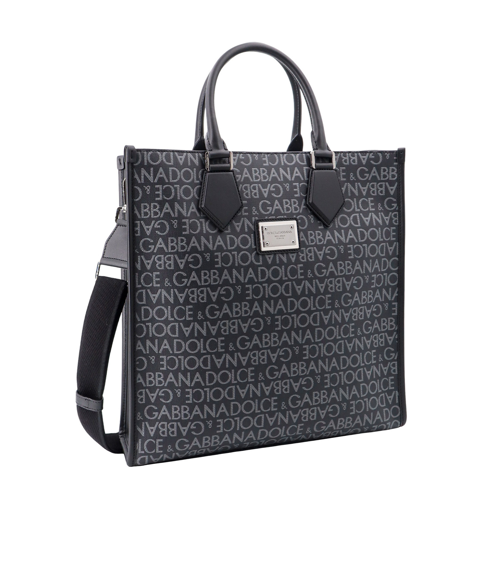 Dolce & Gabbana Shopping Logo-print Tote Bag In Black