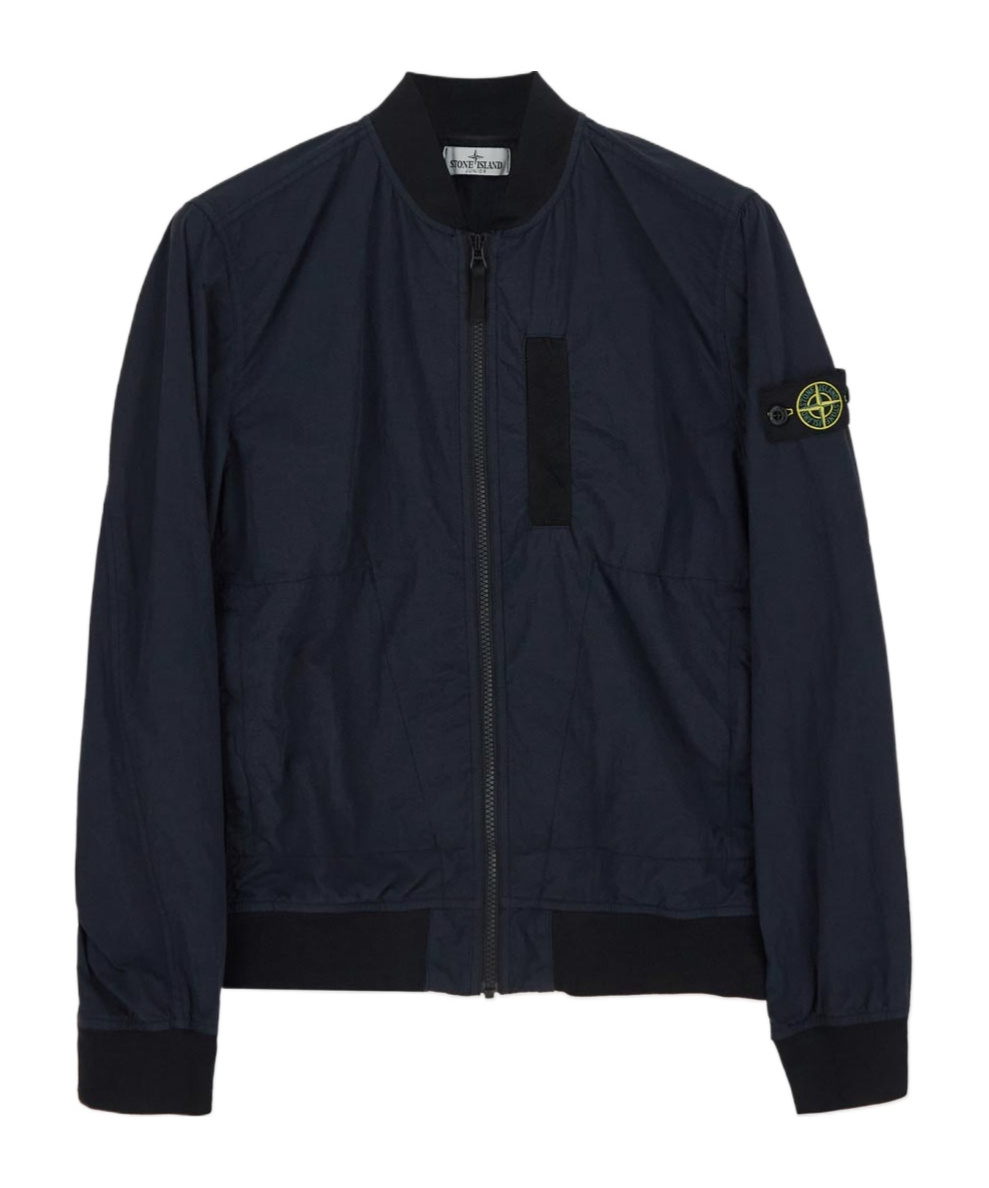 Stone Island Compass-badge Bomber Jacket In Blue
