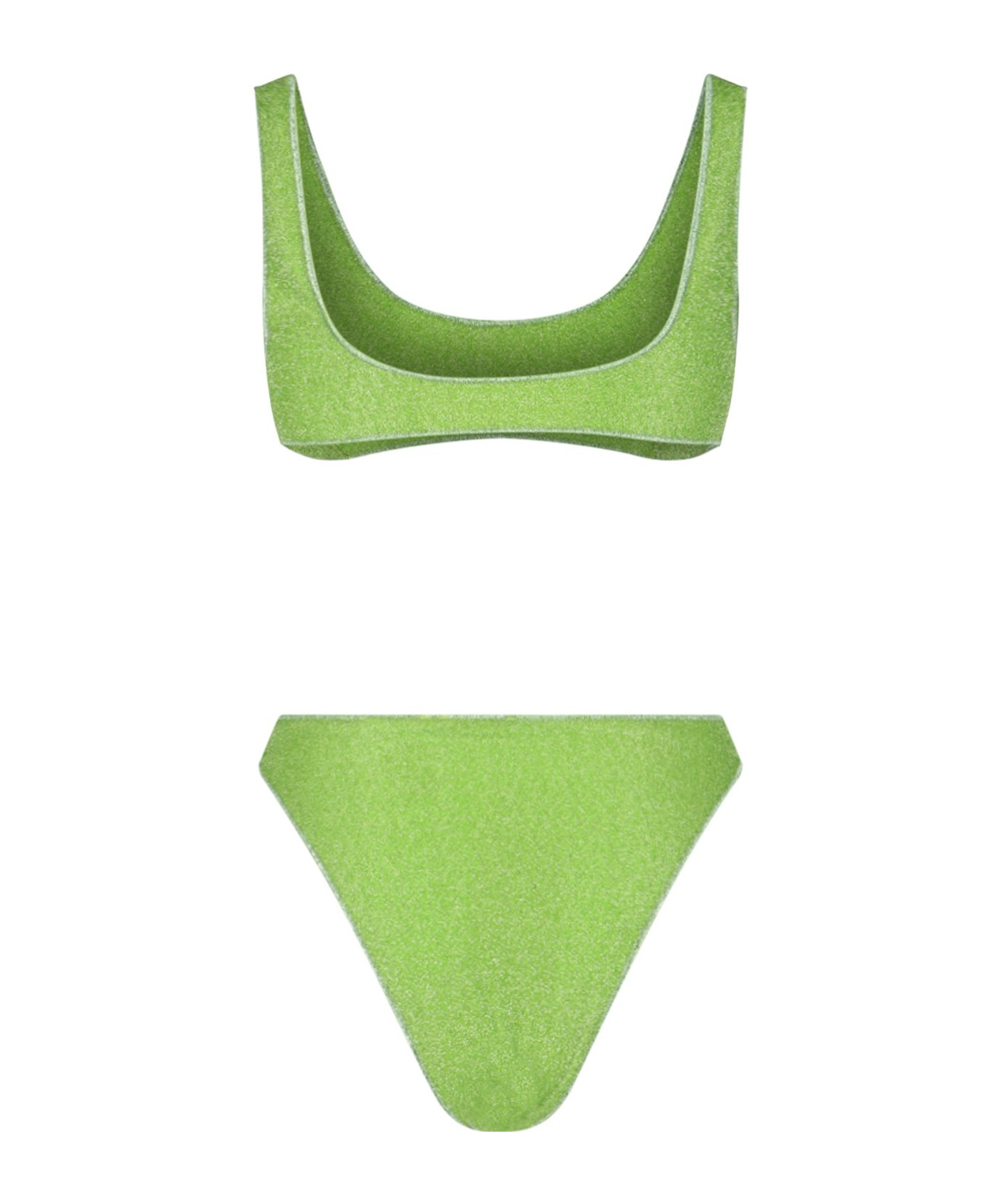 Oseree Oséree Lumiere 90s Glittered Bikini Set In Green