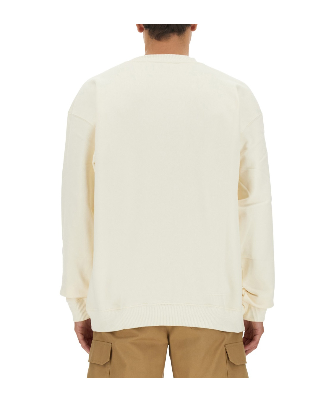 Msgm Graphic-print Cotton Sweatshirt In White