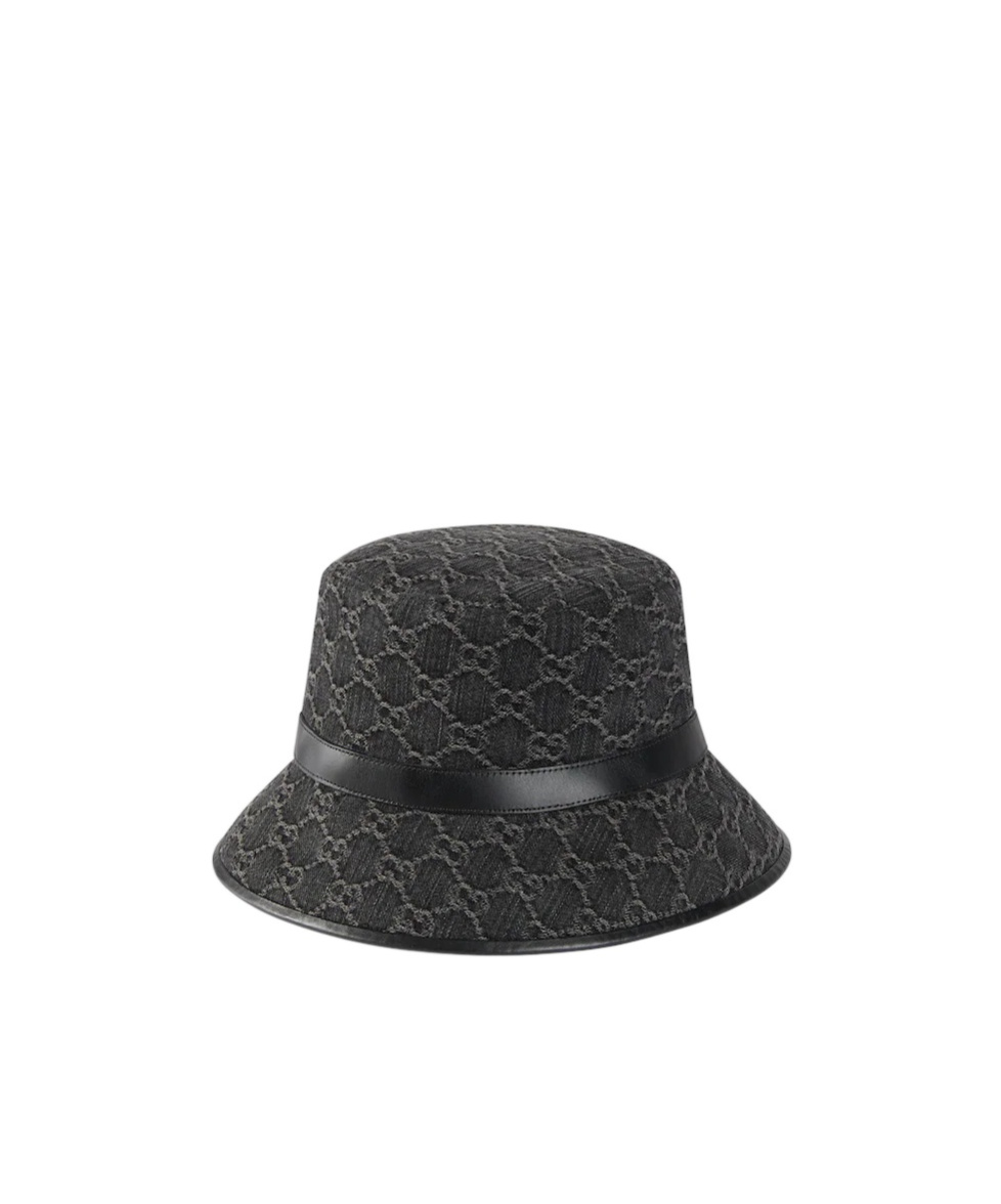 Gucci Gg Monogram Cotton Bucket Hat In Black