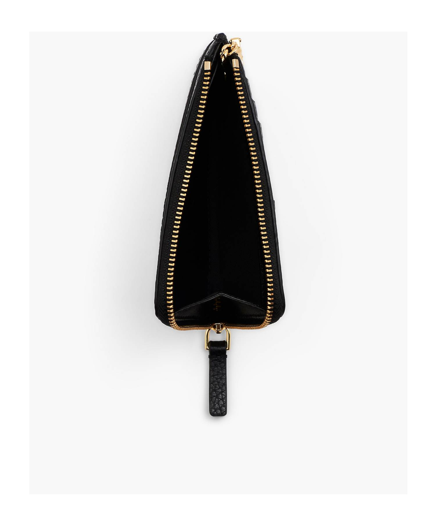Marc Jacobs The Leather Top Zip Multi Wallet In Black Leather  In Black
