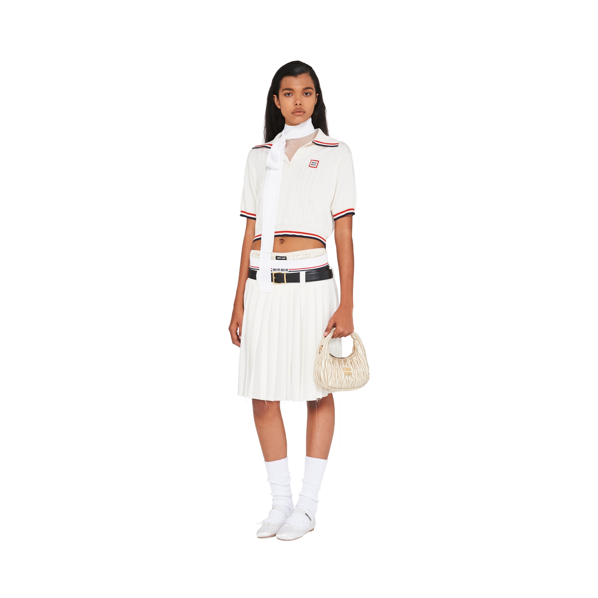 Miu Miu Lamb Leather Quilted Shoulder Bag In Nude