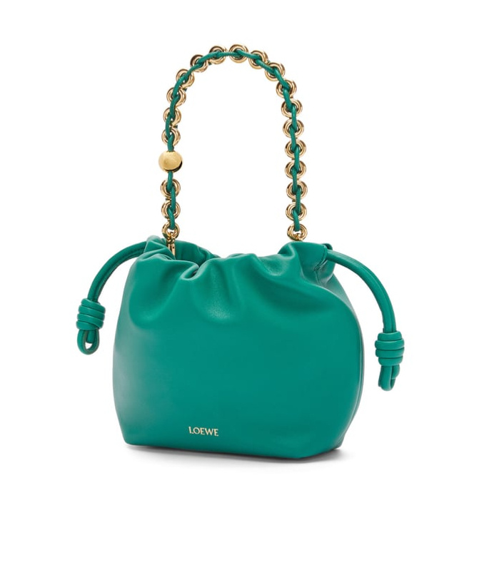 Loewe Womens Emerald Green Flamenco Leather Purse In Green