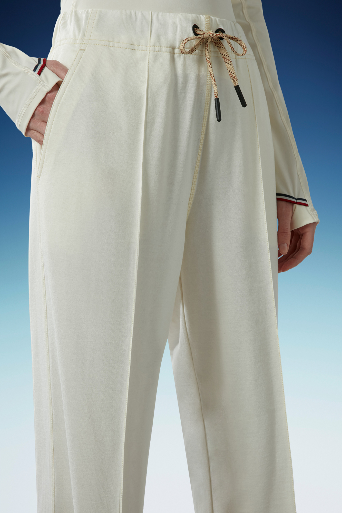 Moncler Grenoble Logo Embroidered Drawstring Pants In White