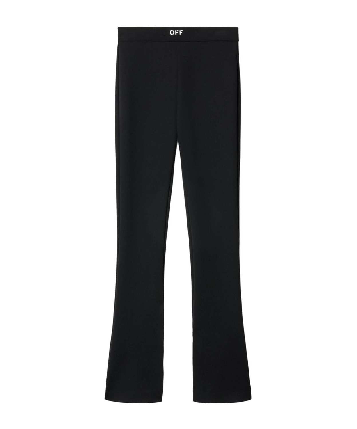 Shop Off-white Split-hem Flared Leggings In Black