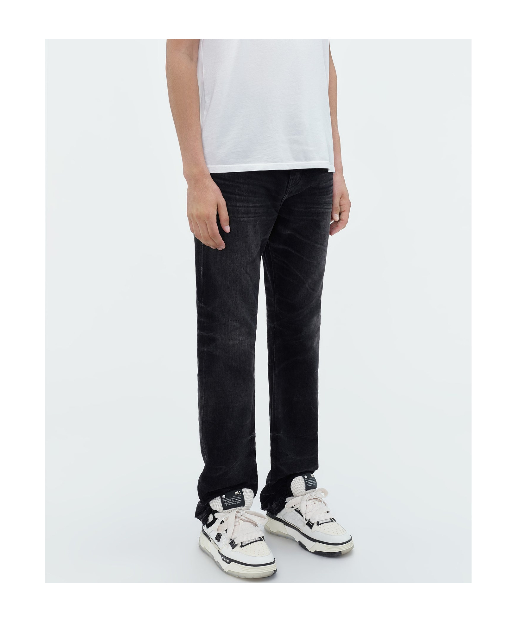 Amiri Straight Cut Loose Jeans In Black