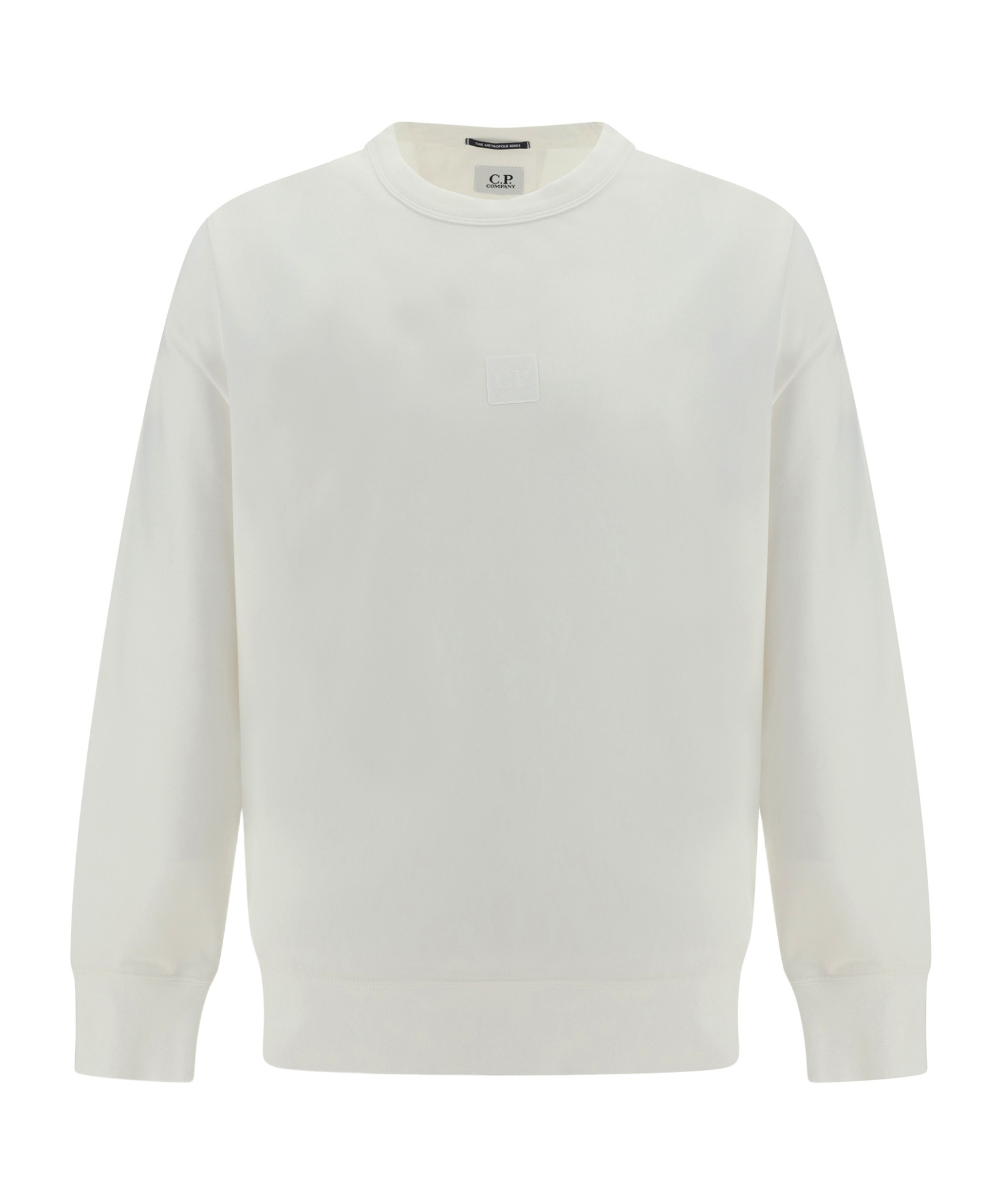 C.p. Company Metropolis Logo-patch Stretch-cotton Sweatshirt In White