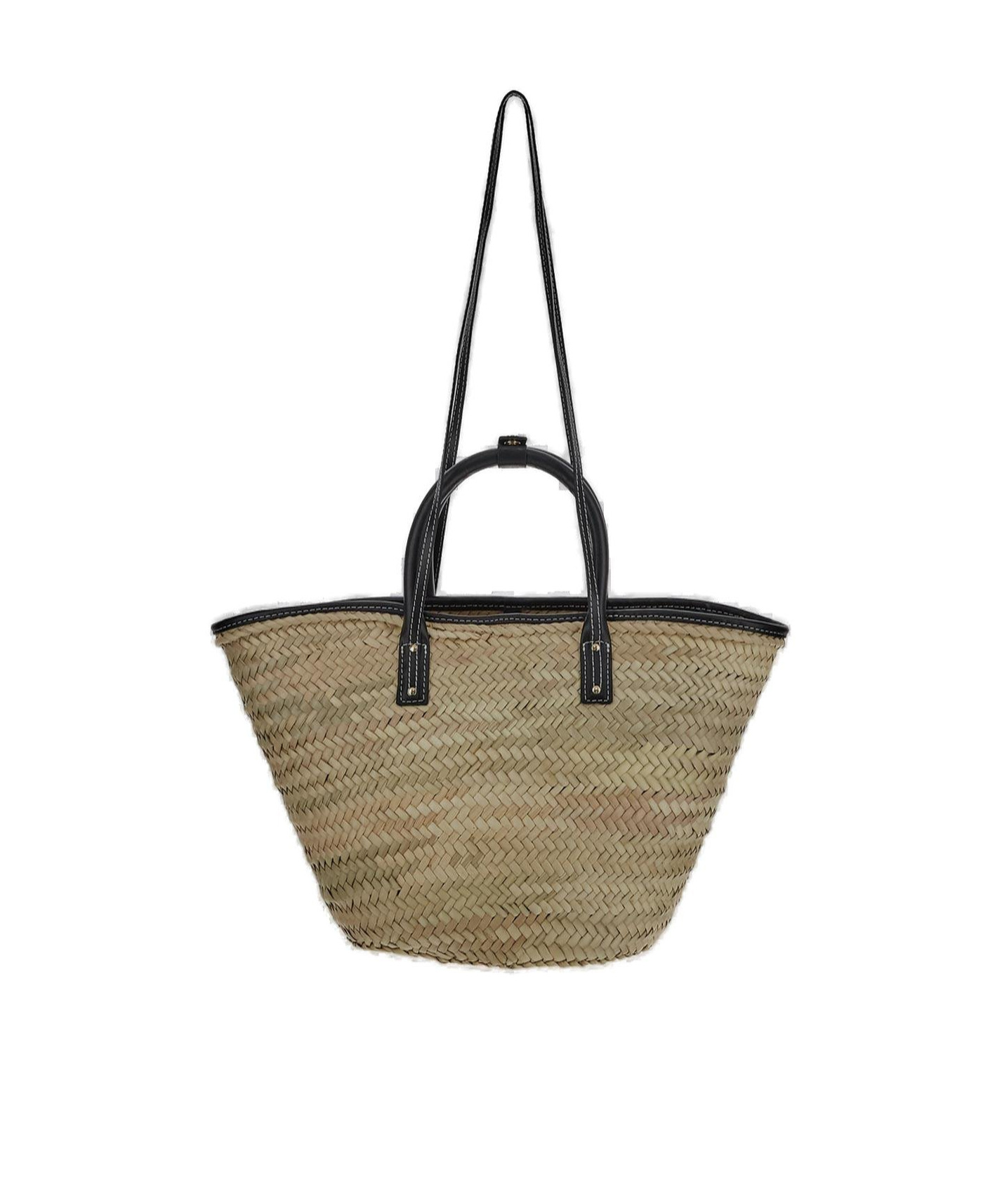 Jacquemus Logo-lettering Straw Beach Bag In Multicolor