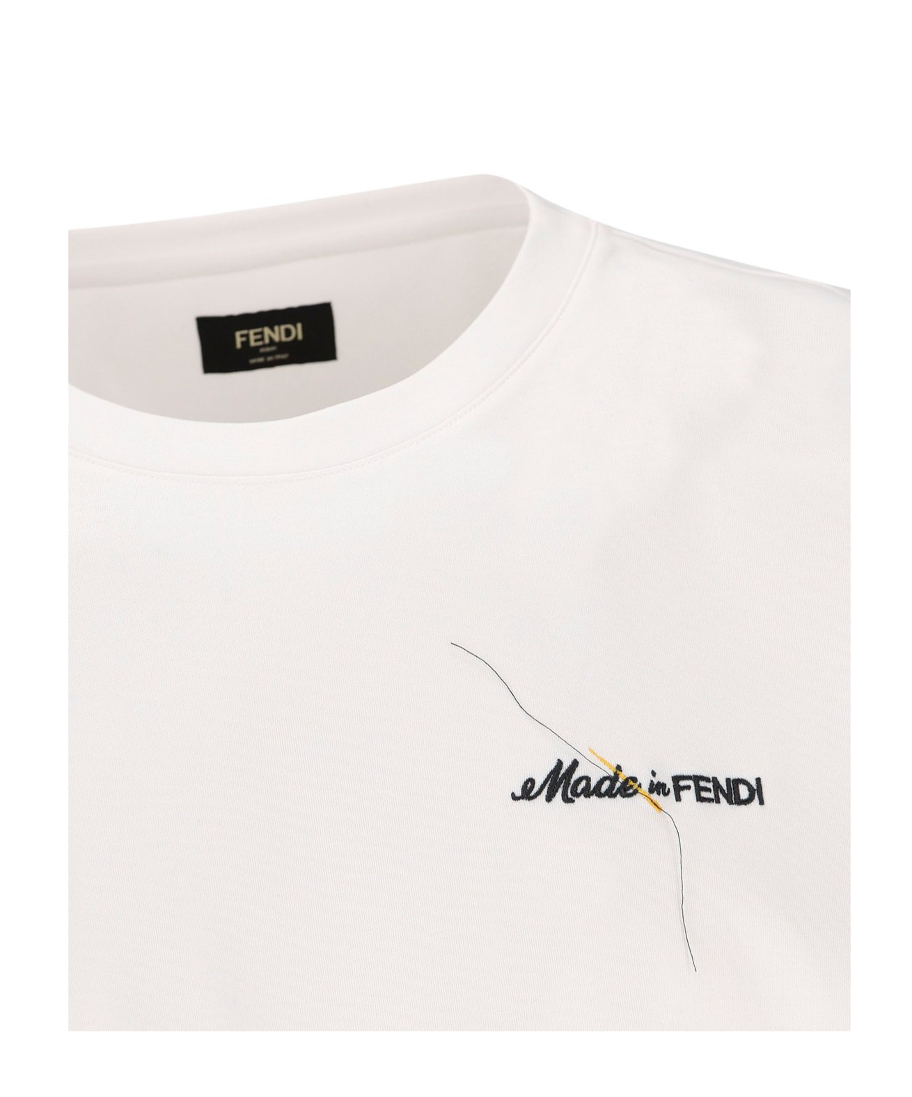 Fendi Logo-embroidered T-shirt In White