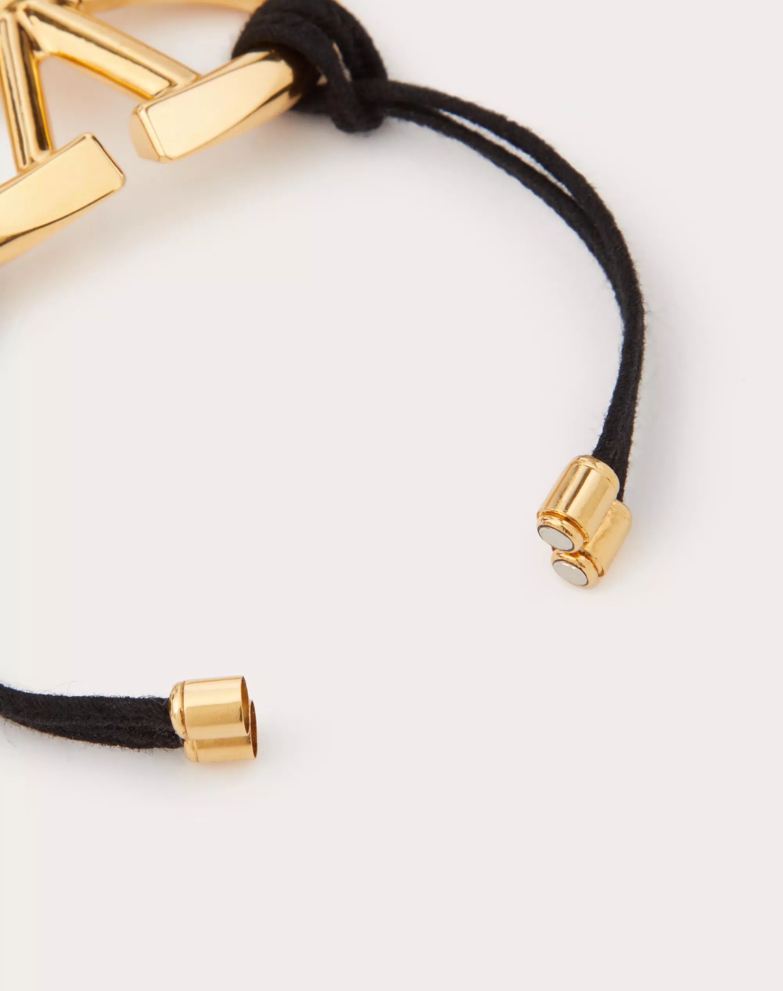 Valentino V-logo Cotton Bracelet In Yellow