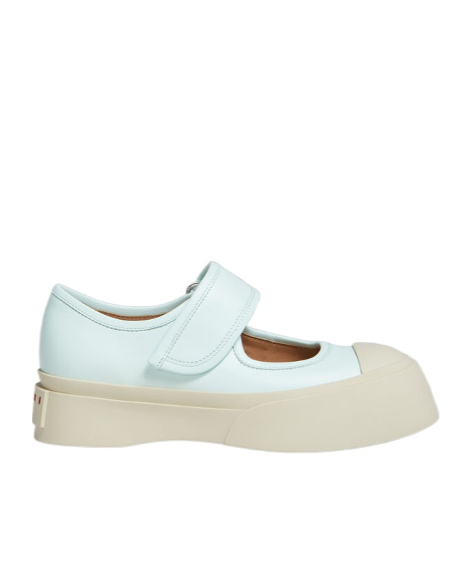 Marni Blue Pablo Mary Jane Ballerina Flats In White
