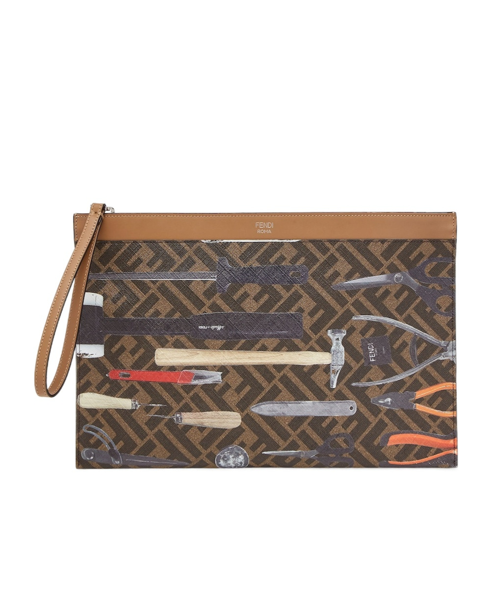 FENDI FENDI FF MEDIUM FLAT POUCH