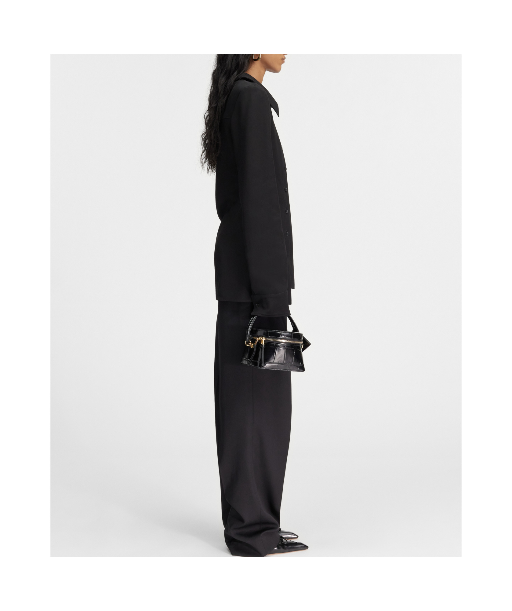 Jacquemus Asymmetric Shirt In Black