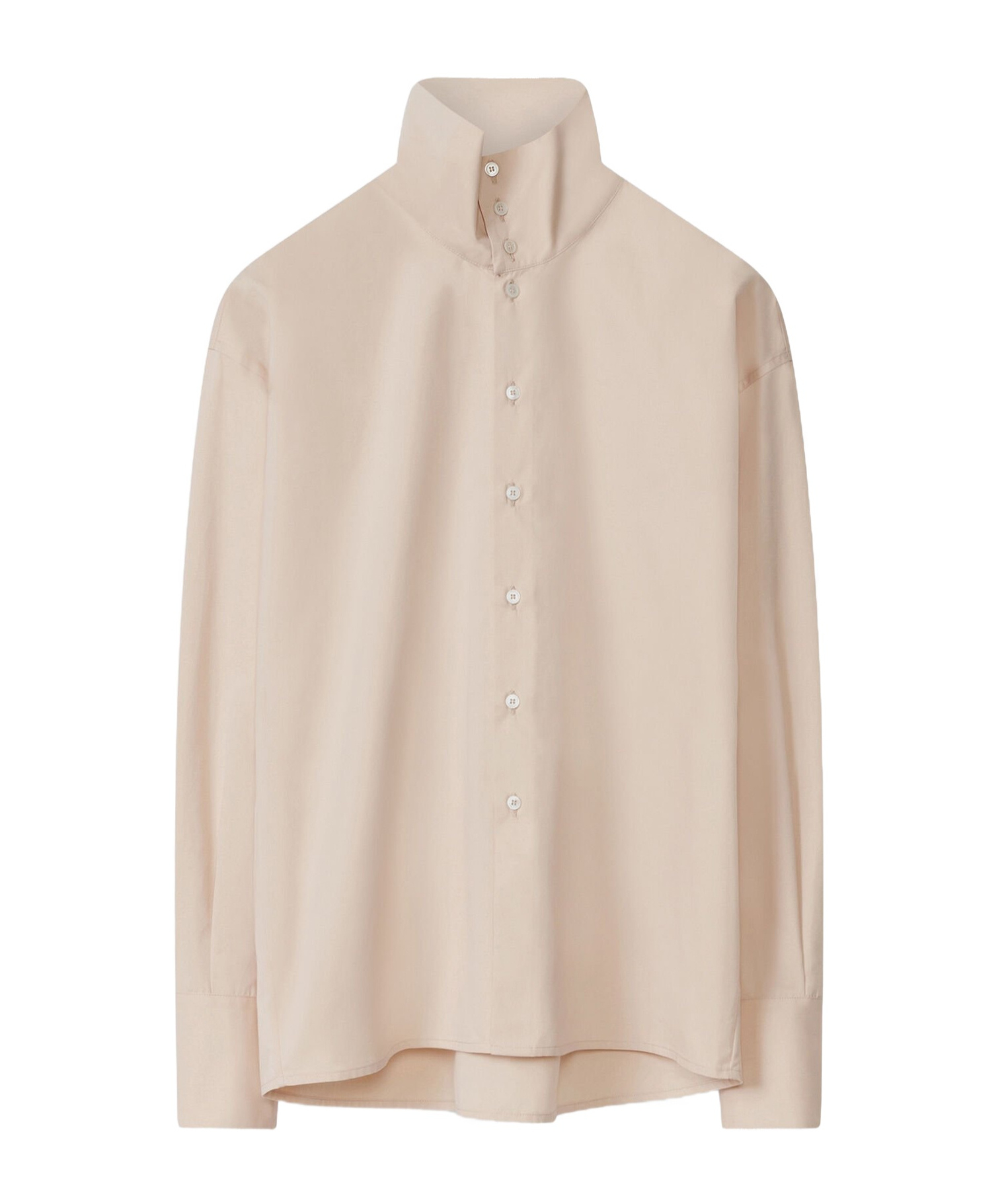 Fabiana Filippi Poplin Shirt With Stand Up Collar In Nude