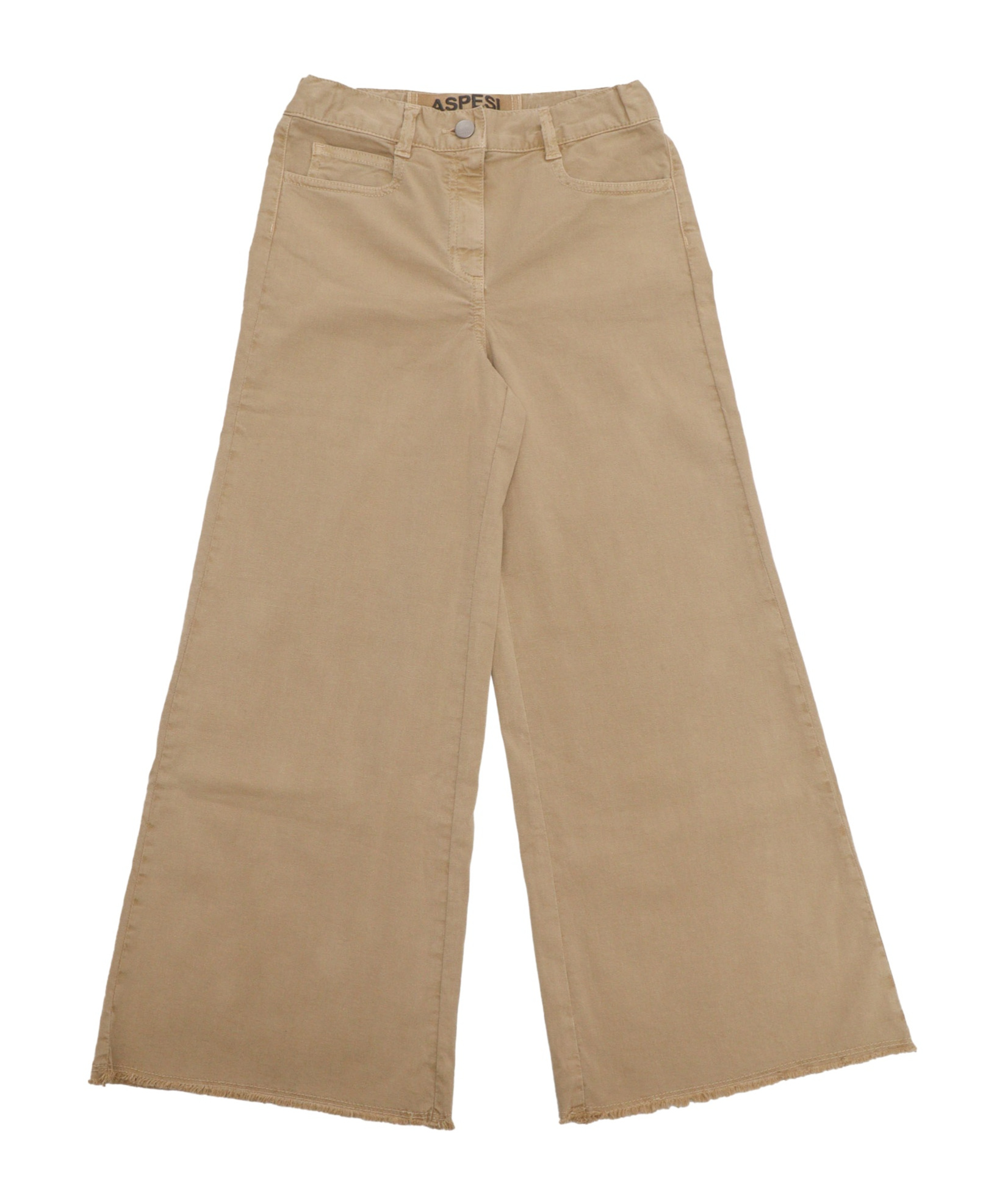 Aspesi Wide-leg Frayed-hem Trousers In Nude