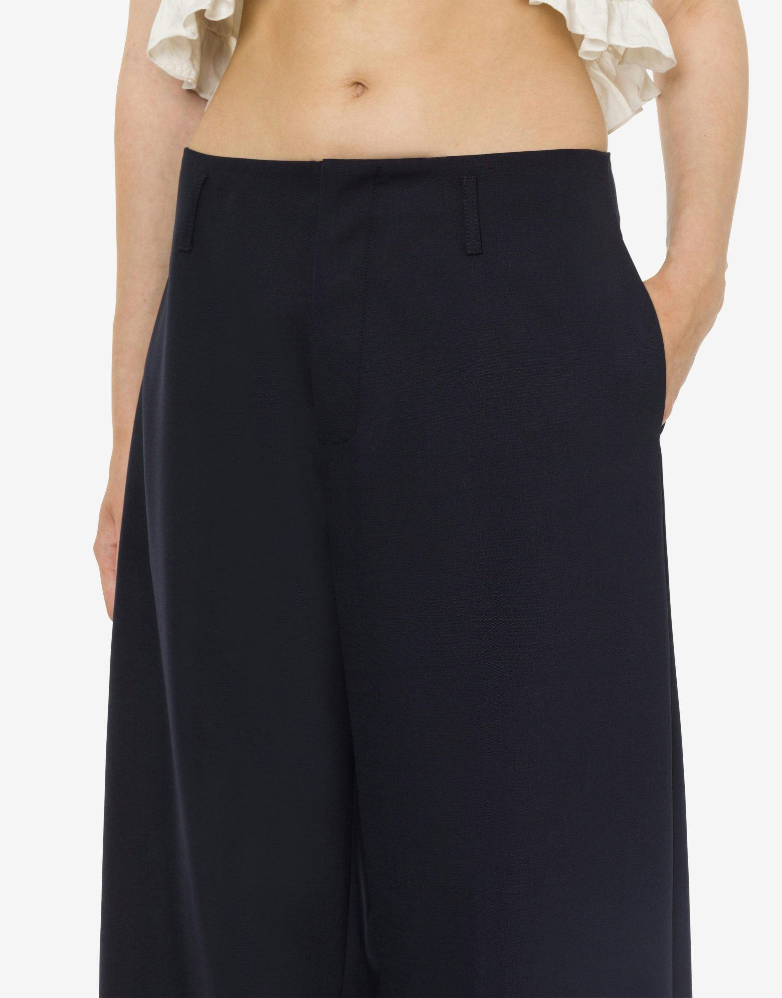 Shop Philosophy Di Lorenzo Serafini Belt Ring Wool Casual Pants In Black
