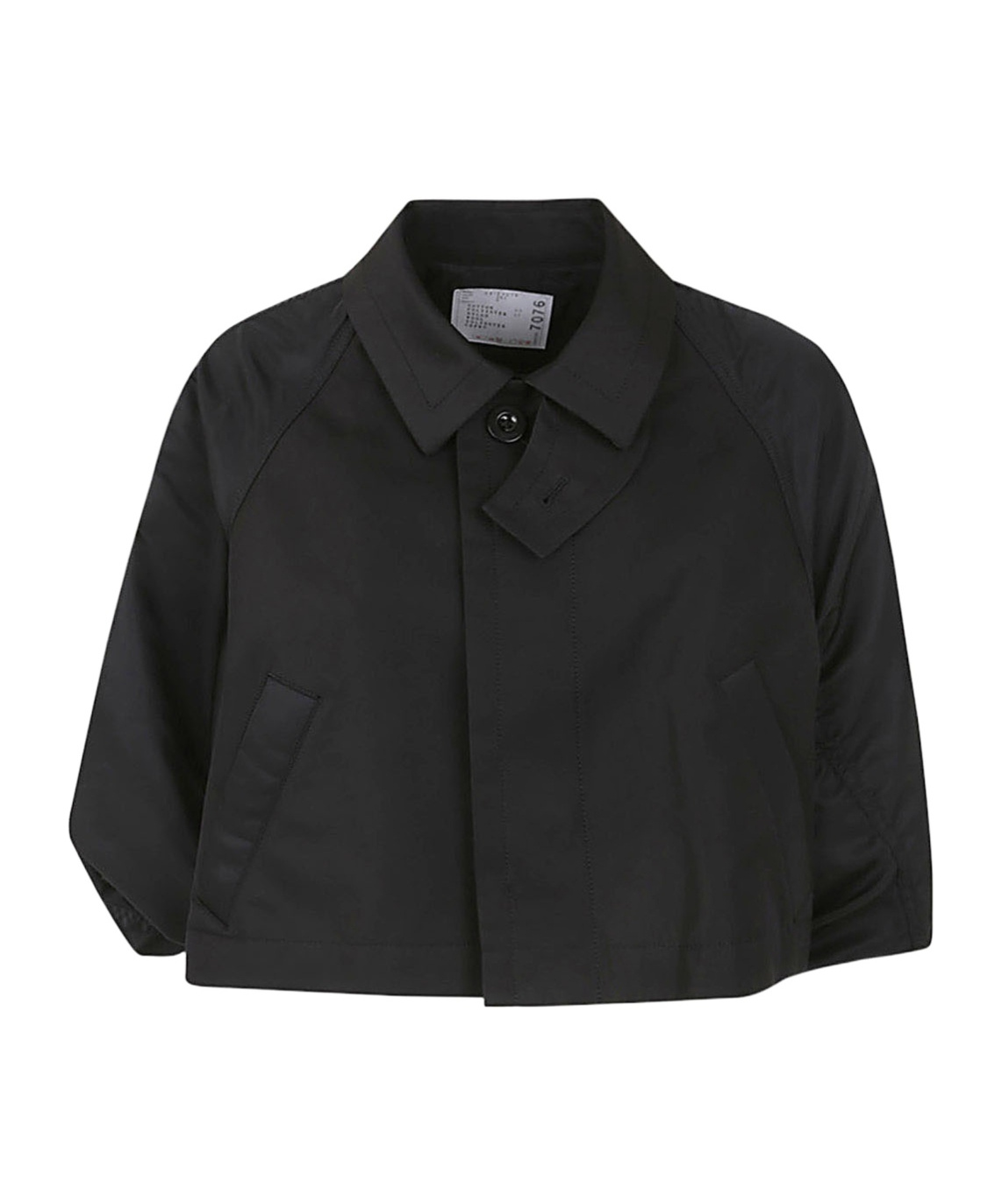 Shop Sacai Long-sleeved Short Jacket In Black