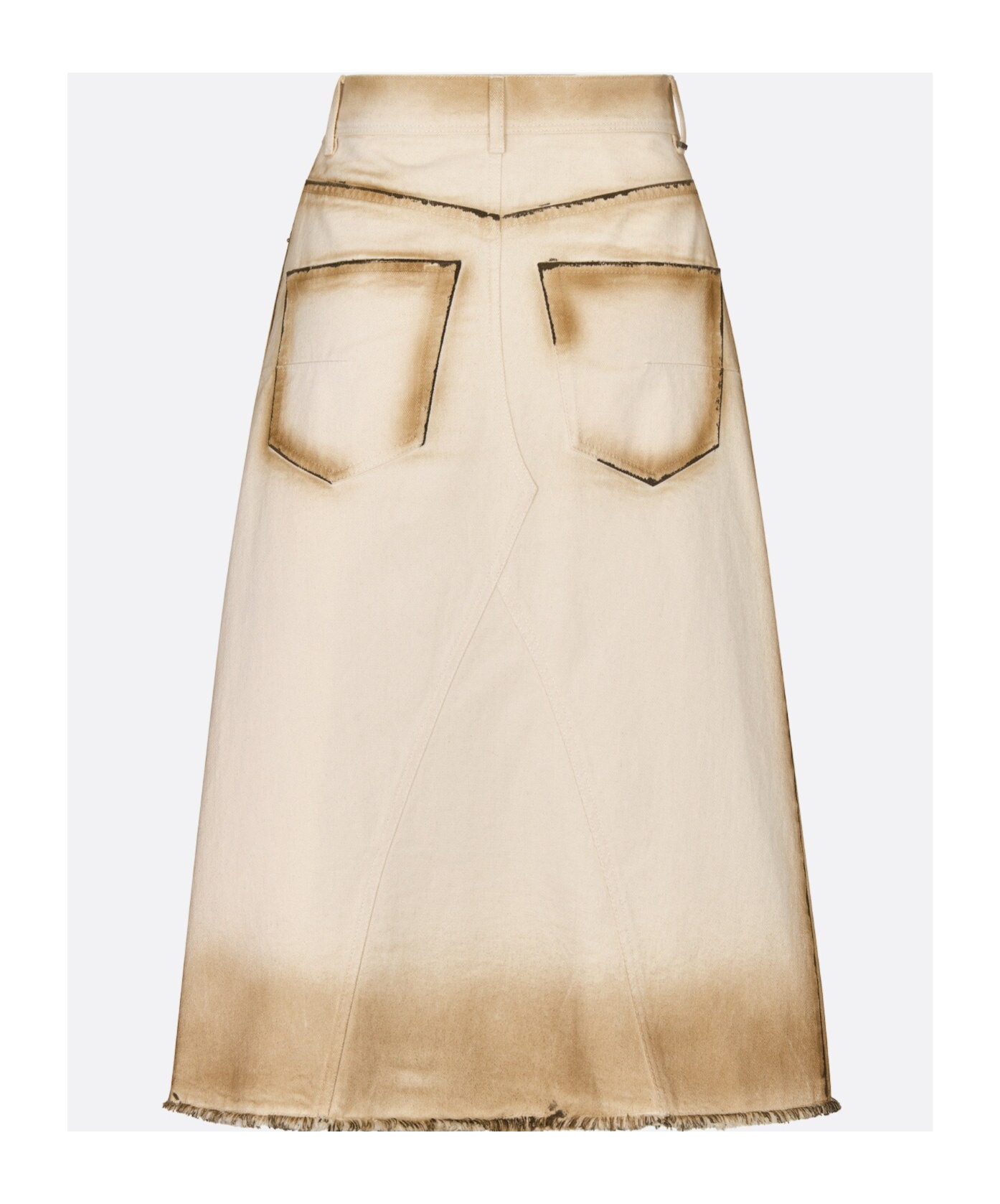 Dior Horn Medium Length Skirt In Nude