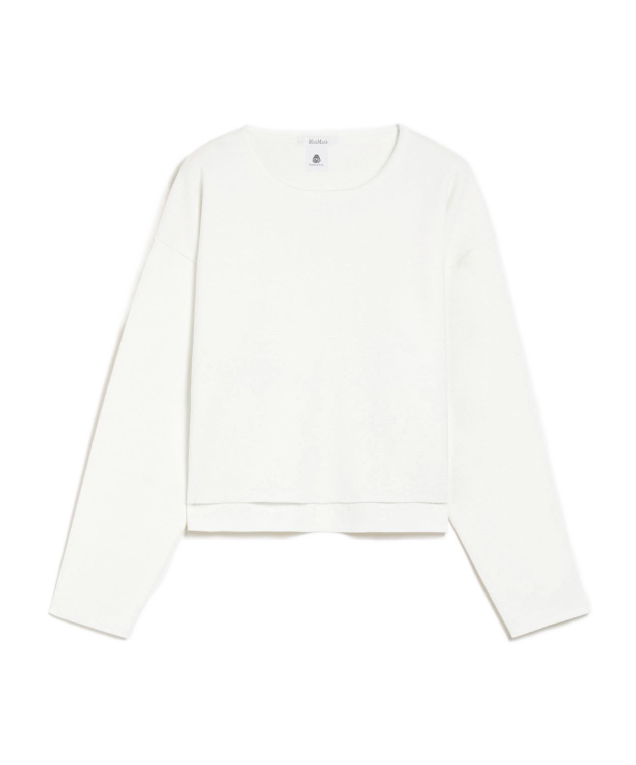 Max Mara Round Neck Woolen Sweater In White