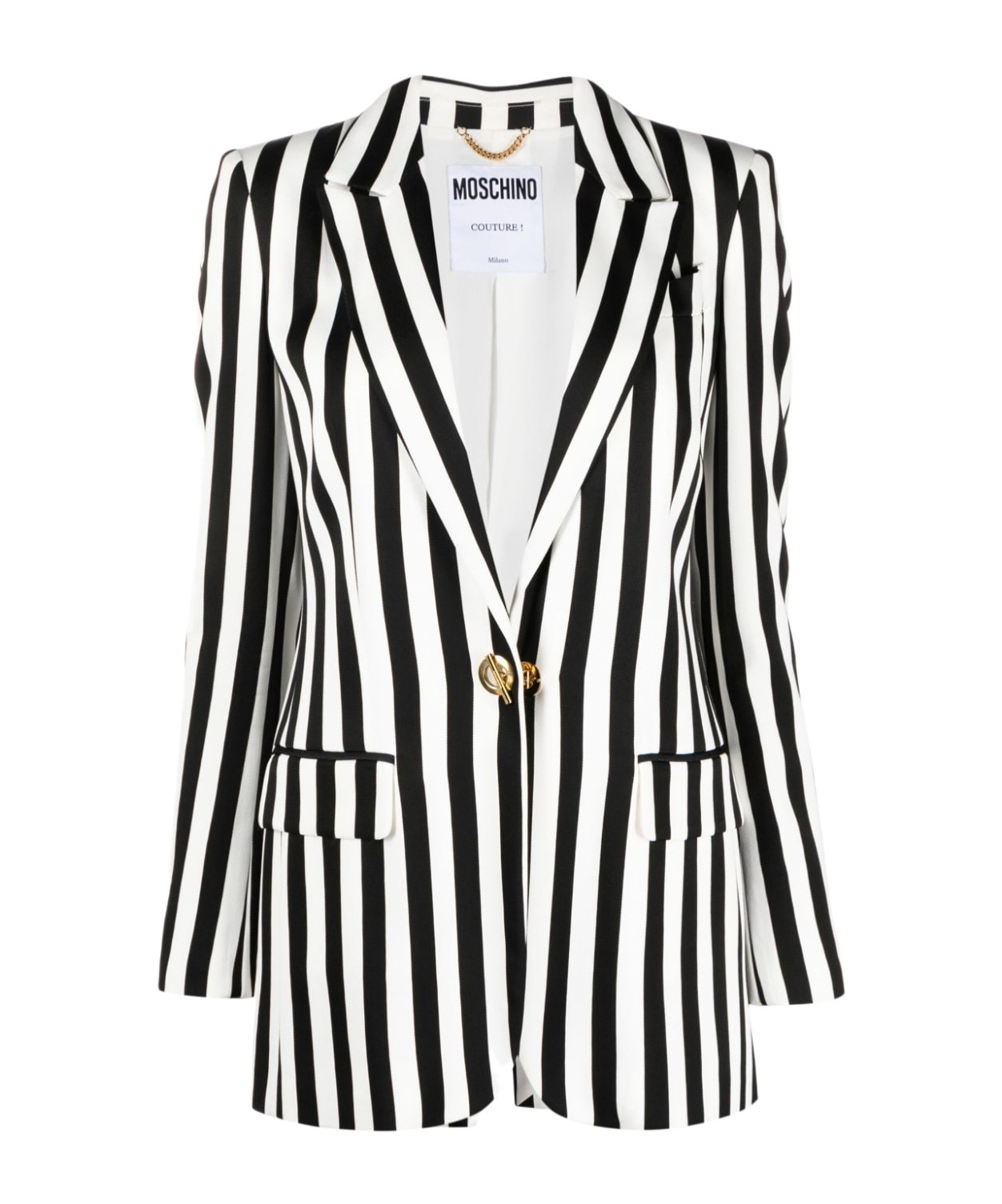 Moschino Striped Print Suit Jacket In White