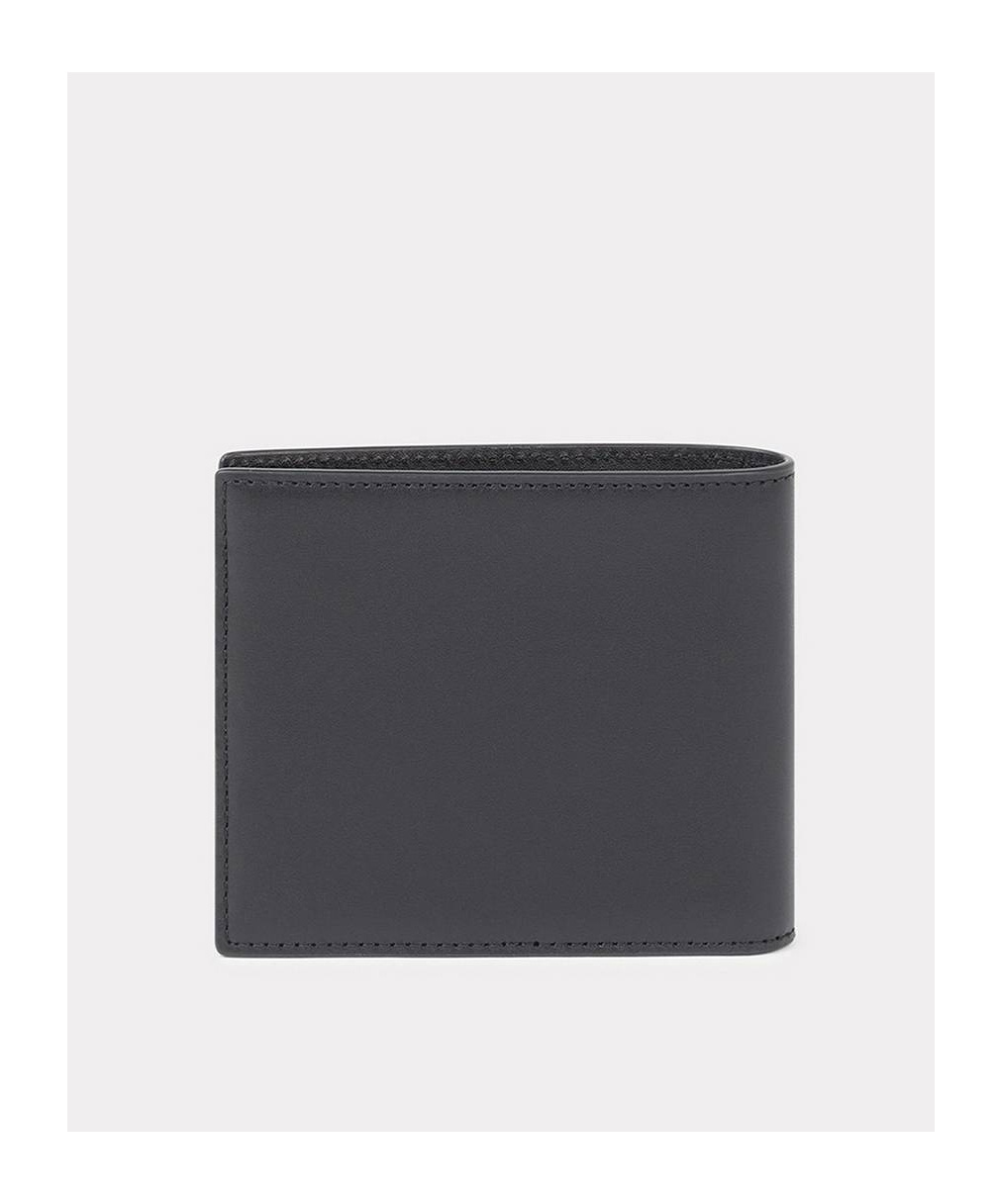 Kenzo Textured Leather Cardholder With Maxi Logo In Black