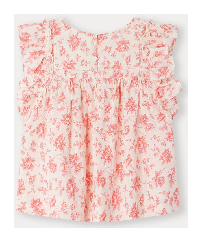 Bonpoint Celene Floral-print Cotton Blouse In Pink