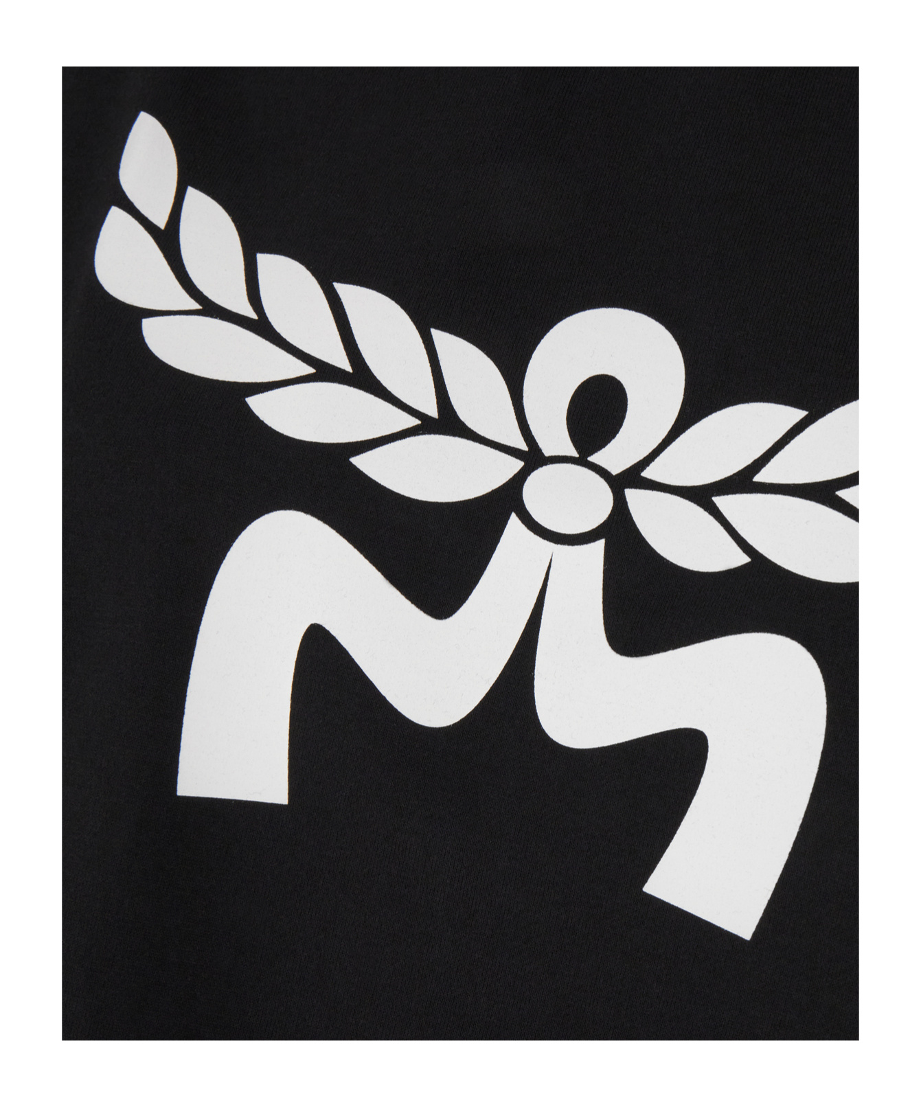 Mcm Laurel Logo Print T-shirt In Organic Cotton In Black