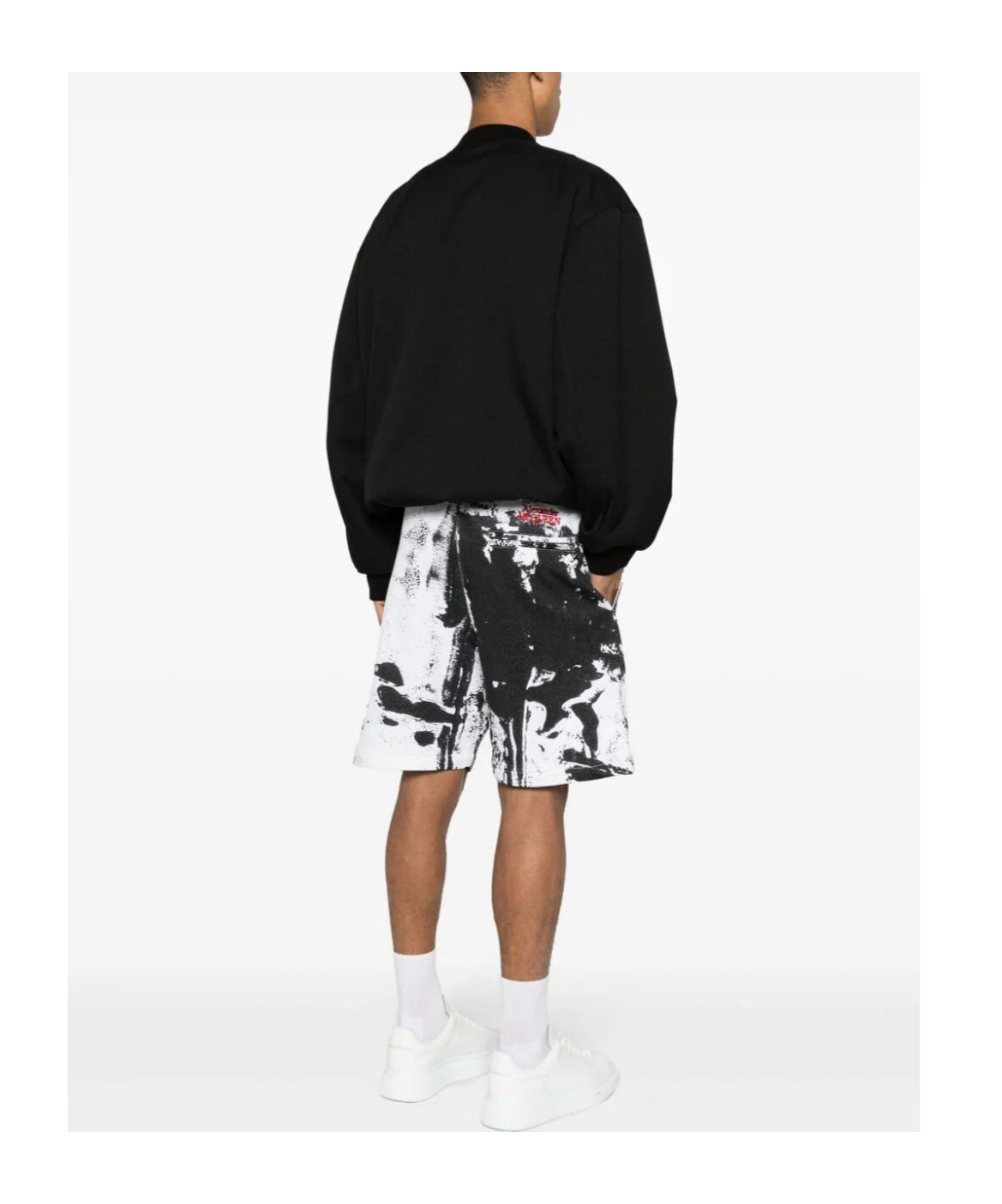 Alexander Mcqueen All Over Print Bermuda Shorts In White