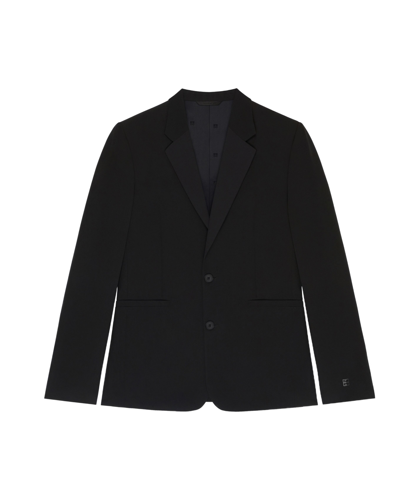 Givenchy Long-sleeved Wool Suit Jacket In Black