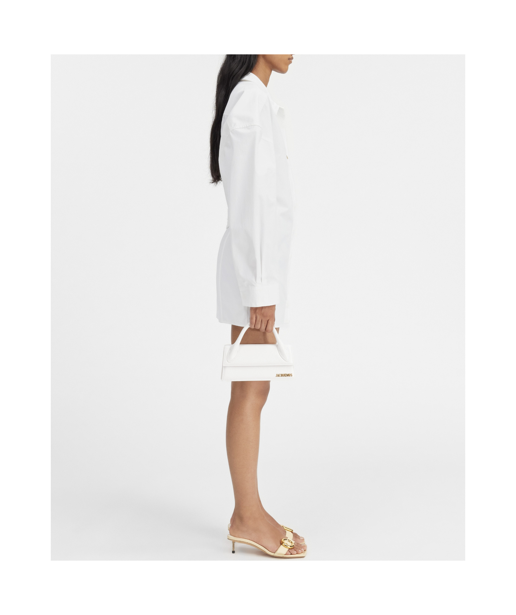 Jacquemus Les Sculptures Dropped Shoulder La Mini Robe Chemisier Dress In White
