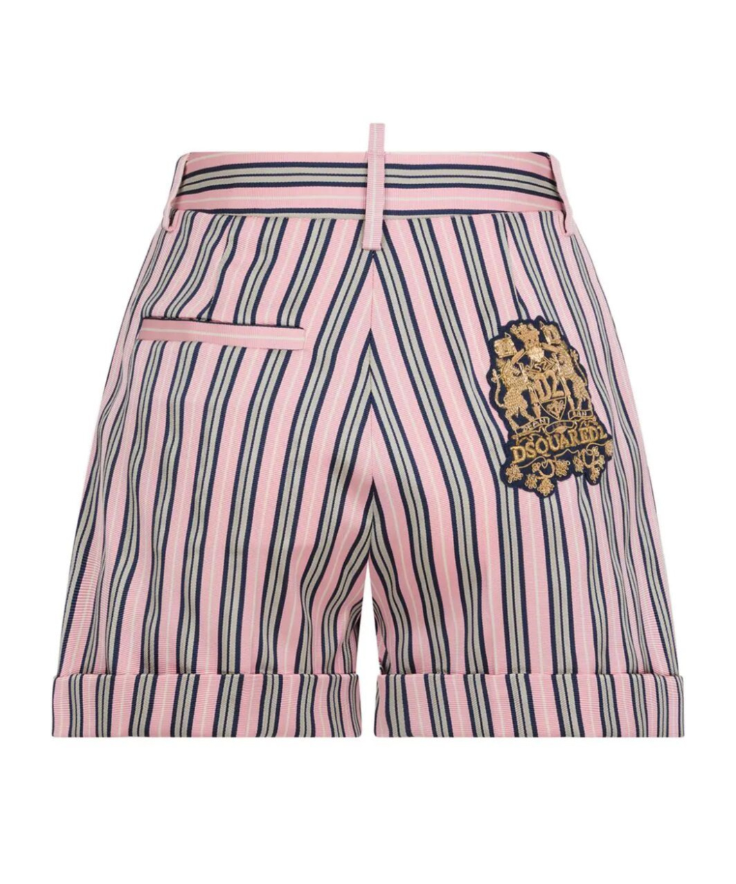 Dsquared2 Preppy Boston Striped Cotton Blend Short In Pink