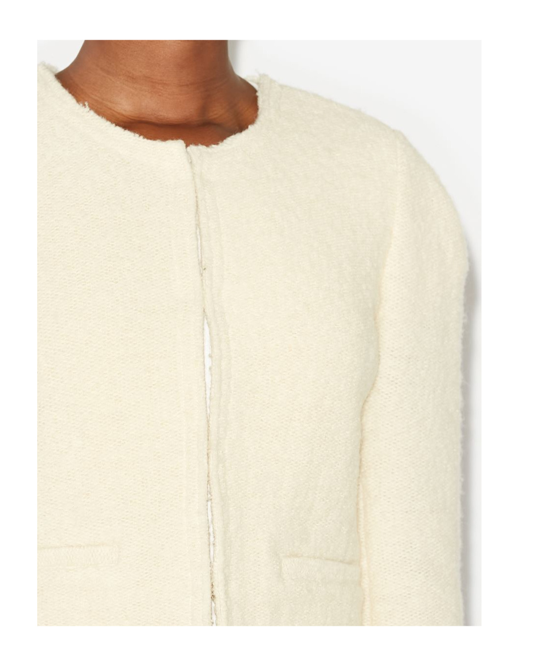 Isabel Marant Long-sleeved Round-neck Jacket In White