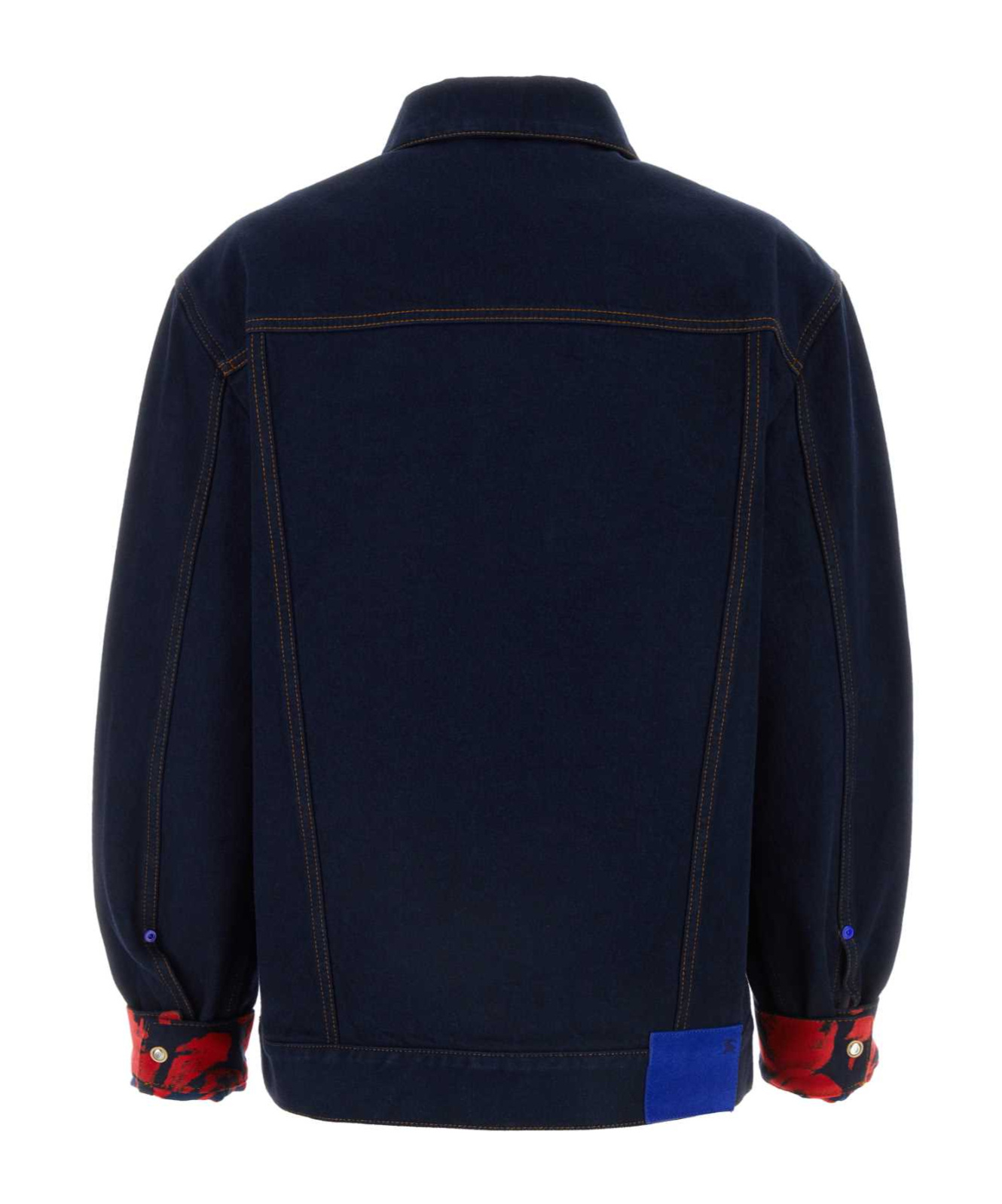 Shop Burberry Logo-patch Denim Jacket In Blue