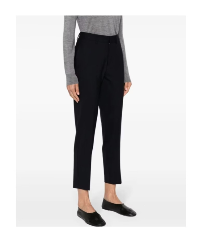 P.a.r.o.s.h Parosh Lille Wool Blue Trousers In Black