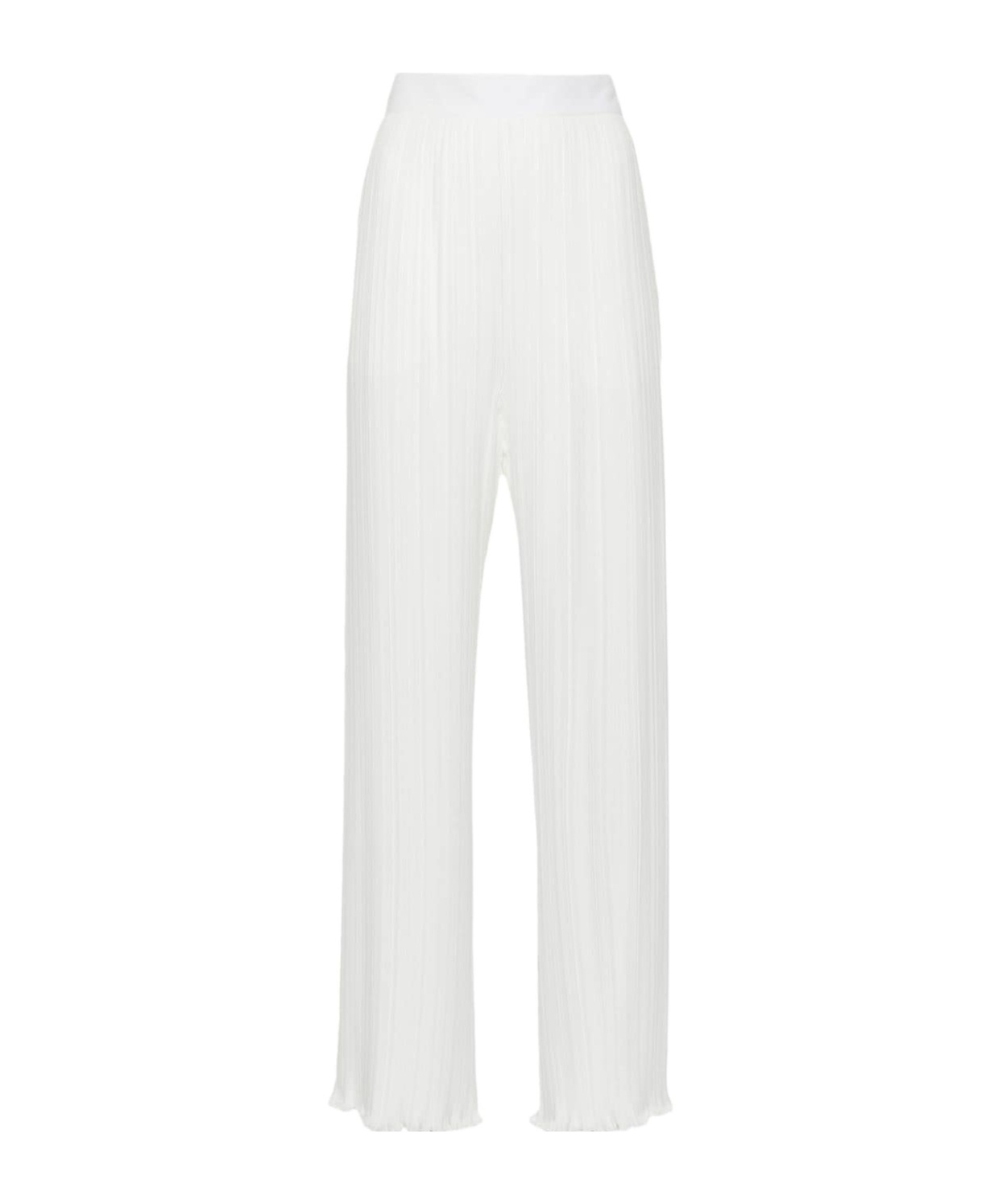 Shop Lanvin Pleated Details Casual Pants In White