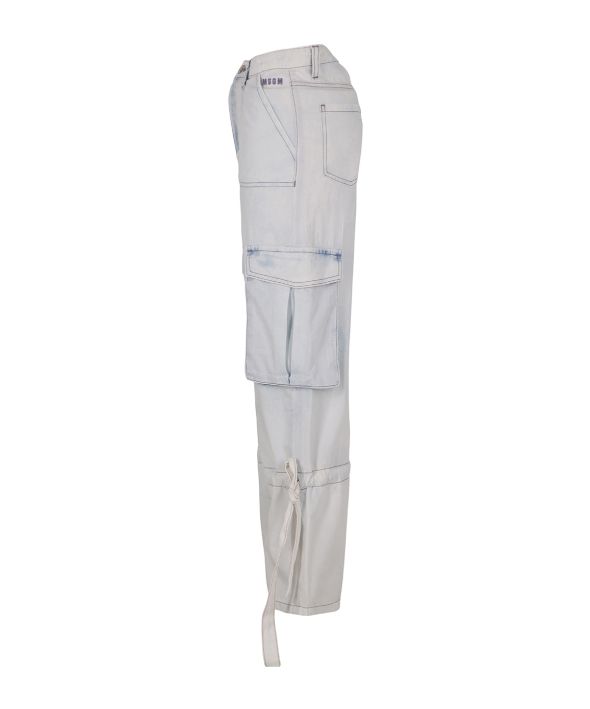 Msgm Logo-embroidered Chambray Jeans In White