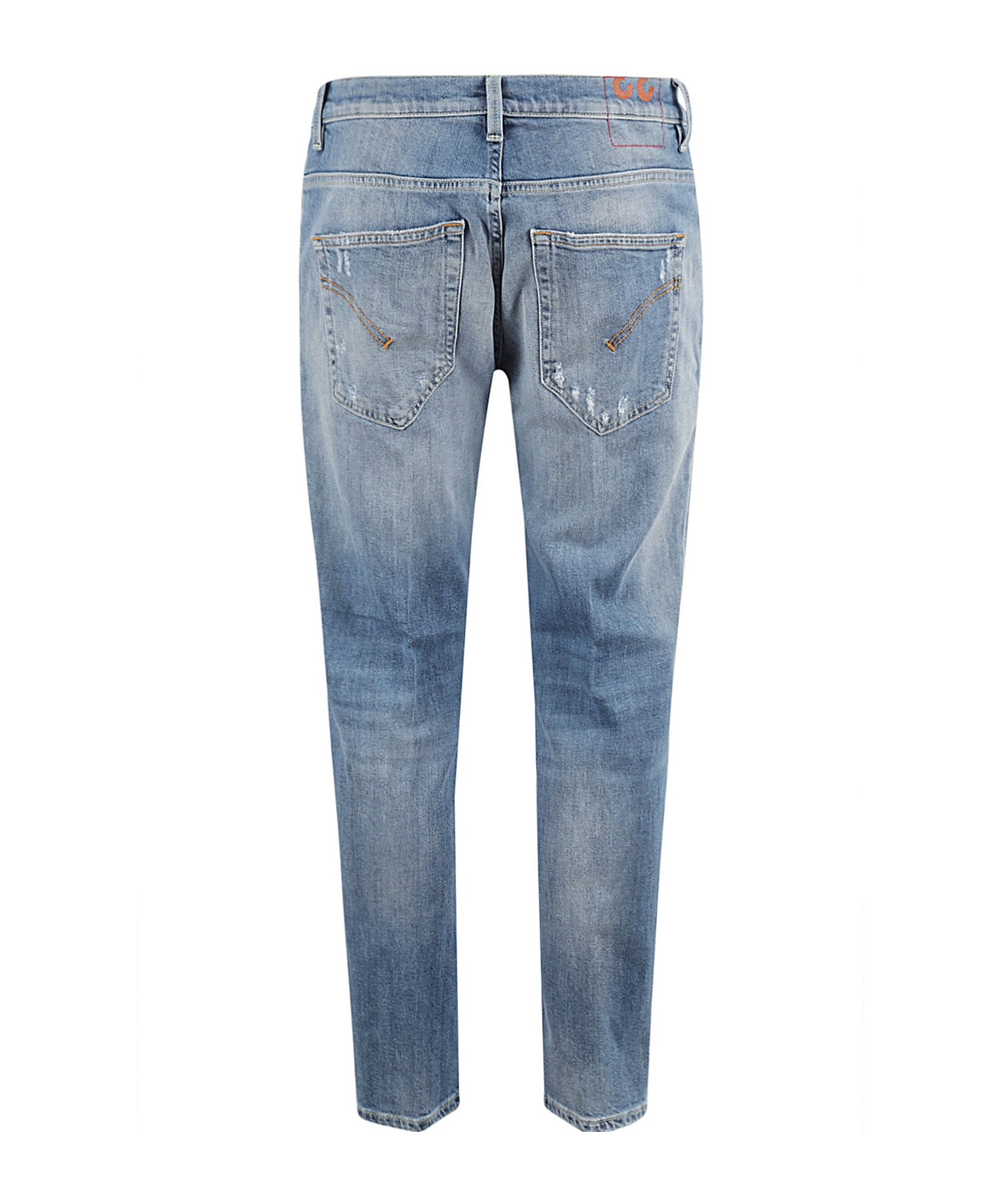 Dondup Brighton Carrot Fit Darned Light Blue Denim Jeans In Blue