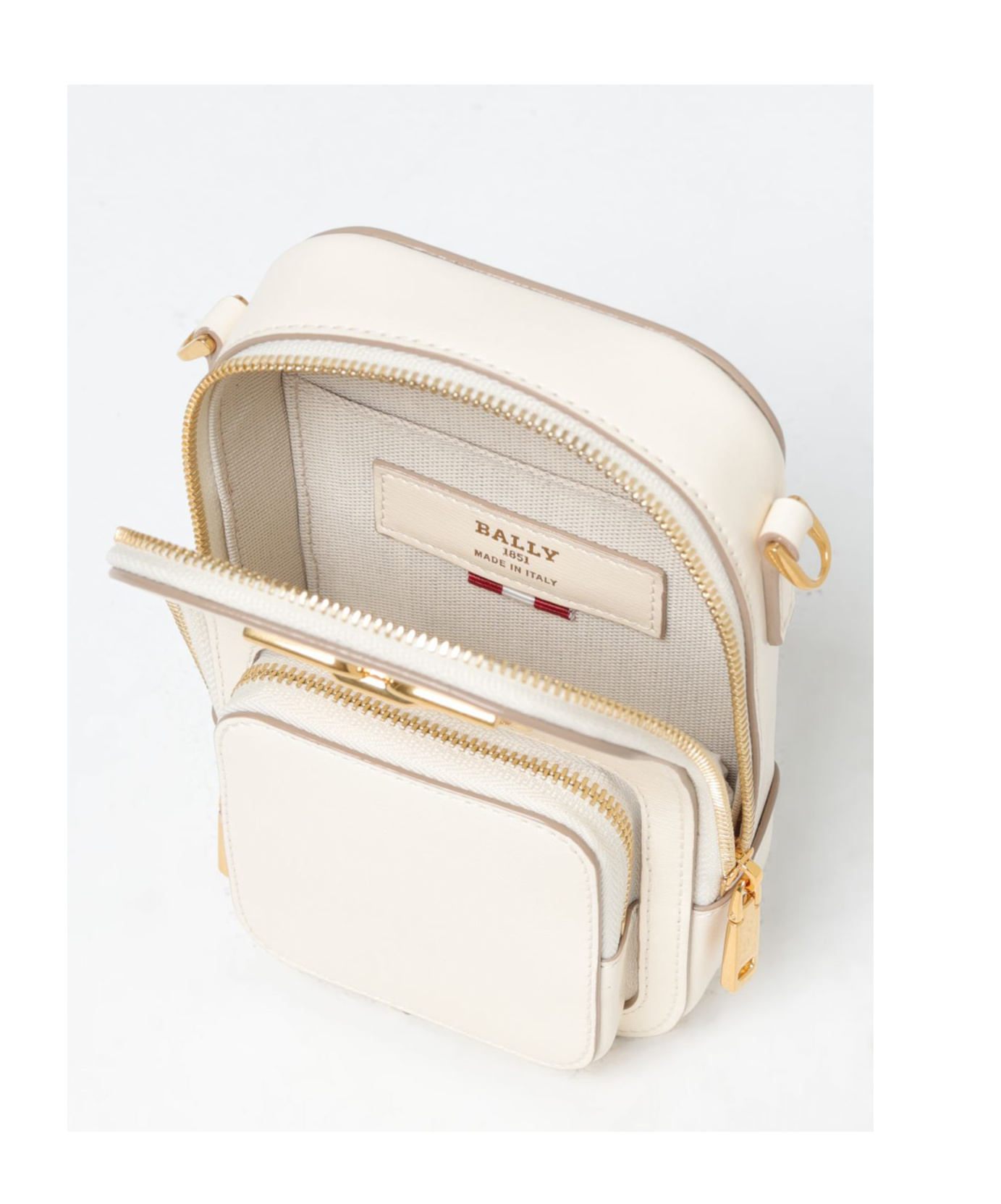 Bally Zipper Shoulder Bag In White